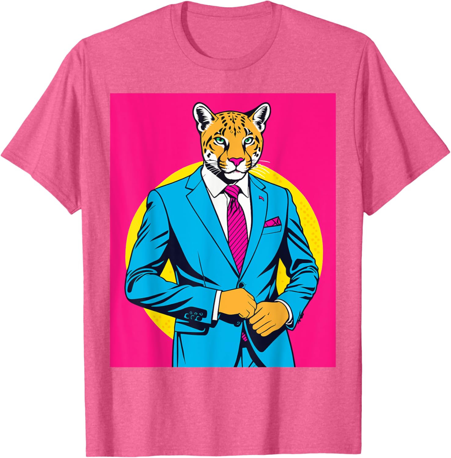 Pop Art Puma in Business Suit T-Shirt for Stylish Animal Lovers - 9
