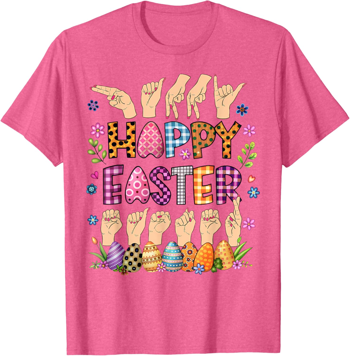 Happy Easter Eggs ASL Teacher T-Shirt for Fun Celebrations - 18