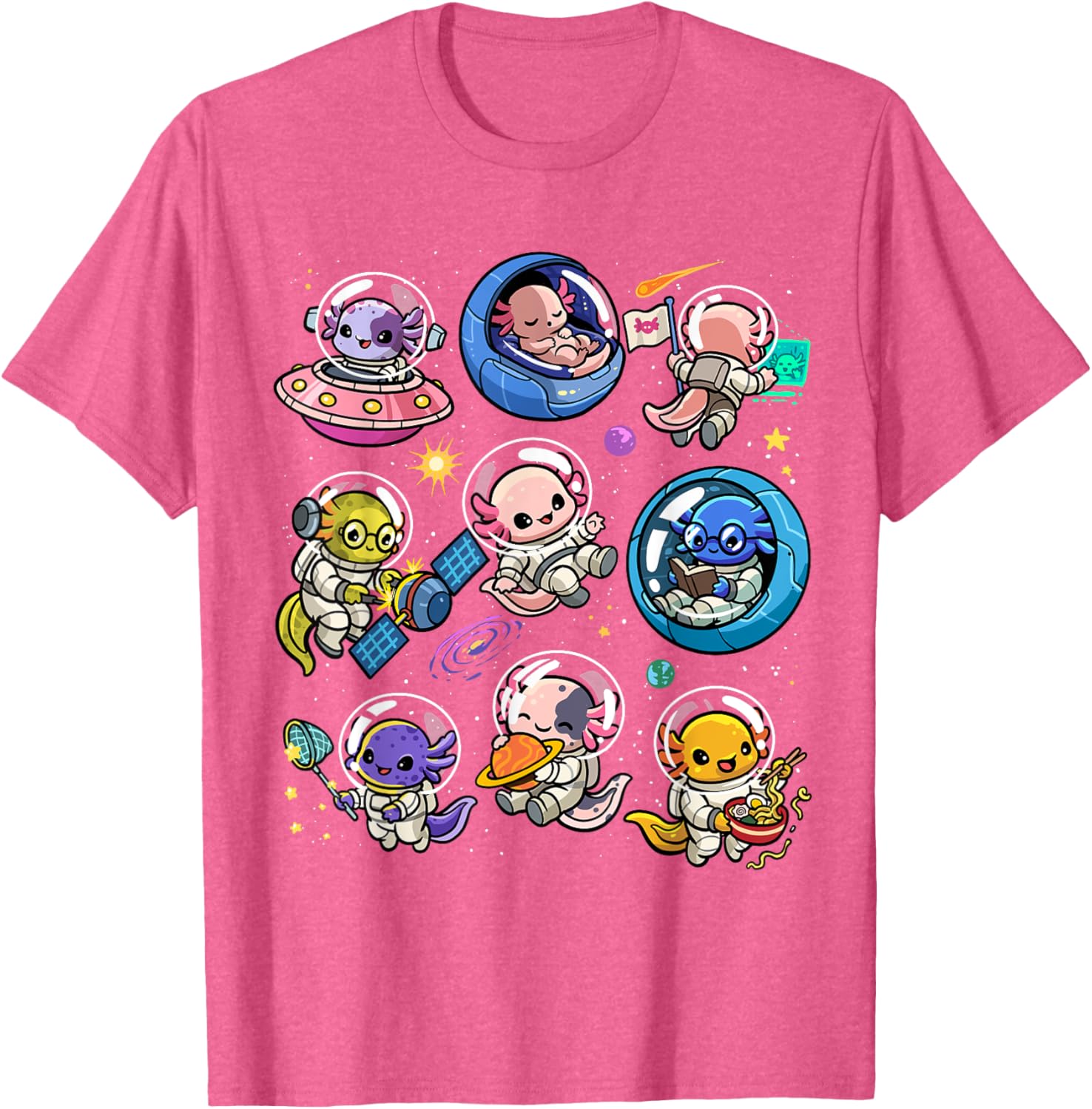 Cute Galaxy Axolotl Astronaut T-Shirt for Space Lovers and Kids - 24