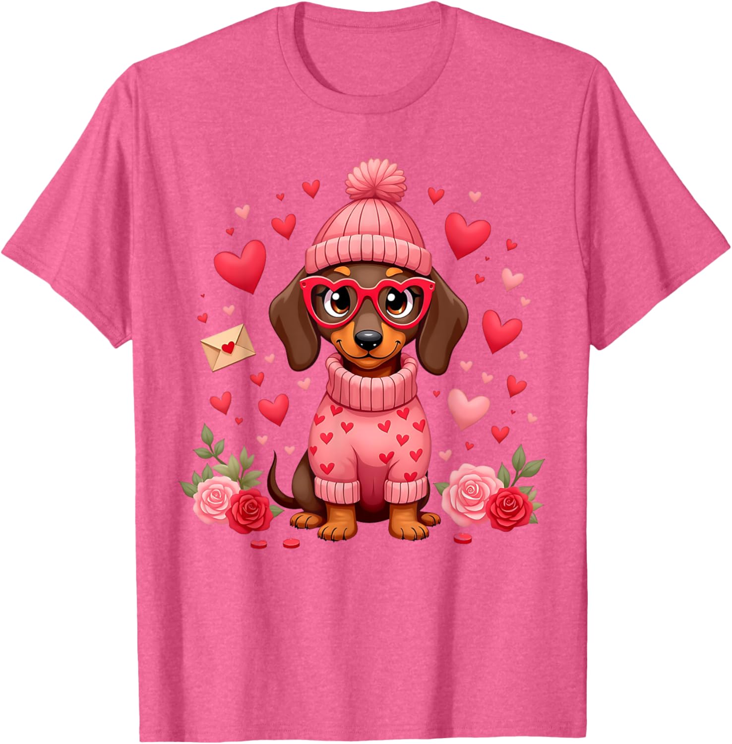 Valentine's Day Dachshund Mom T-Shirt Cute Weiner Dog Love Gift - 4