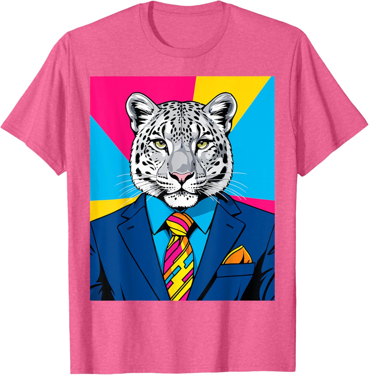 Pop Art Snow Leopard Business Suit T-Shirt Trendy Unique Fashion Wear - 8
