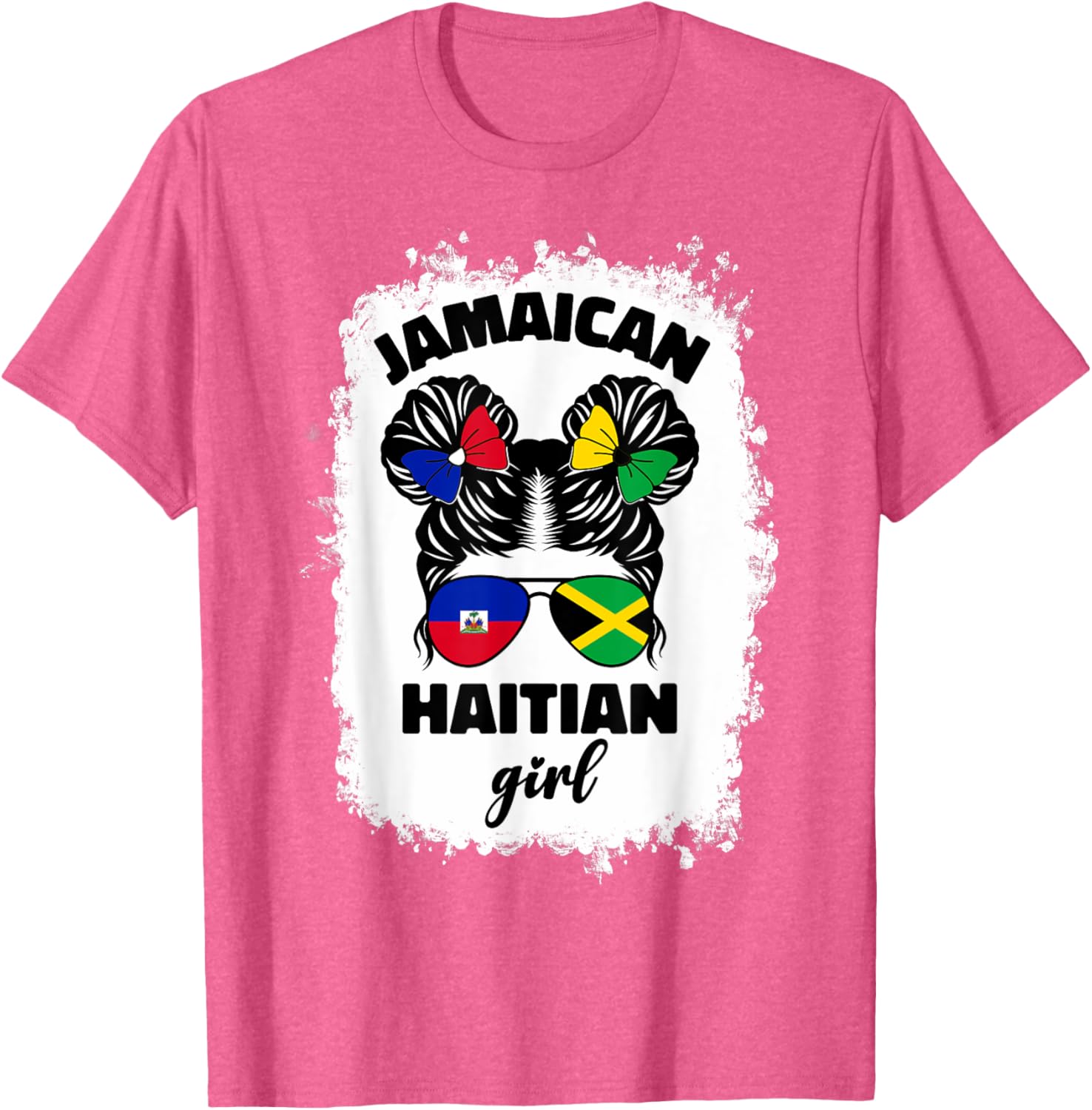 Half Jamaican Haitian Kids T-Shirt with Jamaica and Haiti Flag Design - 17
