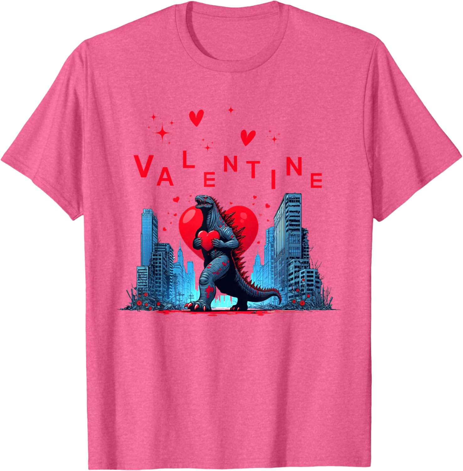 Valentine Kaiju Monster Art T-Shirt for Lovers - Cute Japanese Design - 4