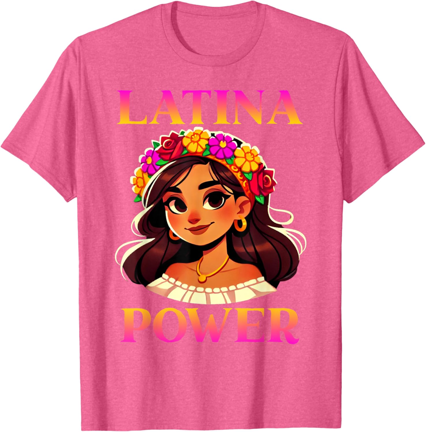 Latina Power Floral Headband T-Shirt for Proud Mexican Women - 22