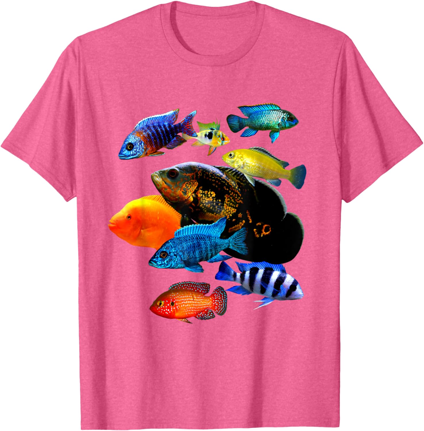 Cichlid Lover T-Shirt Frontosa Ram & Mbuna Cichlid Fish Design - 11