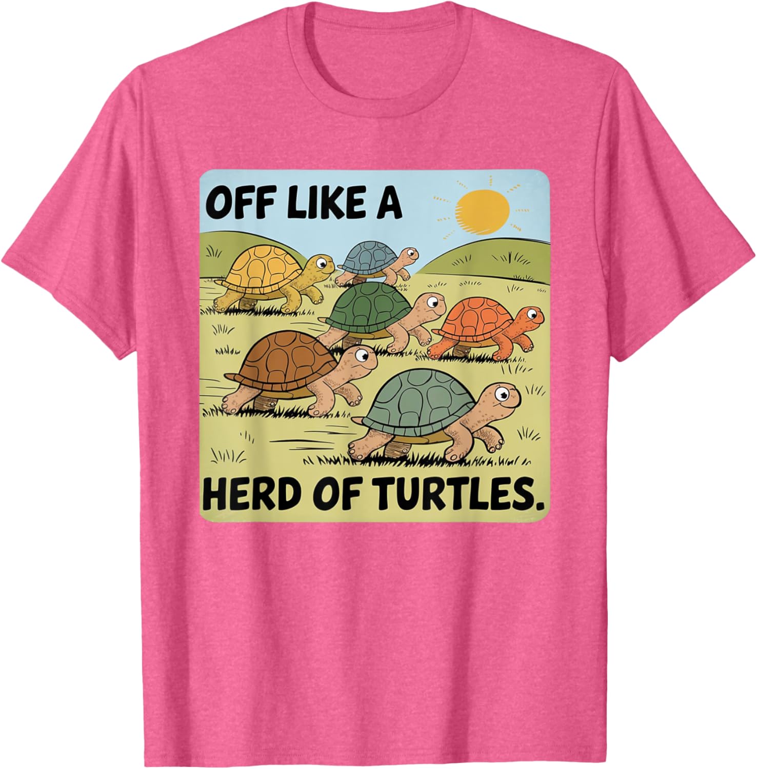 Funny Turtle Saying Off Like a Herd of Turtles Vintage T-Shirt - 13