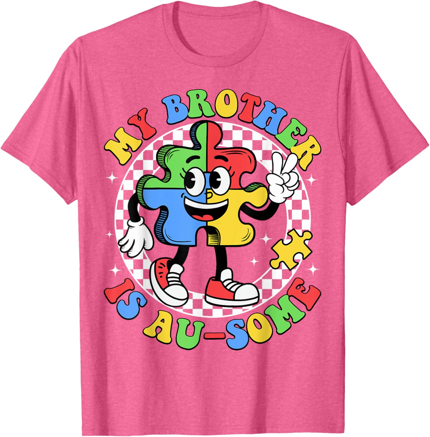 Retro Awesome Sister T-Shirt for Autism Awareness, Fun and Stylish Design - 24
