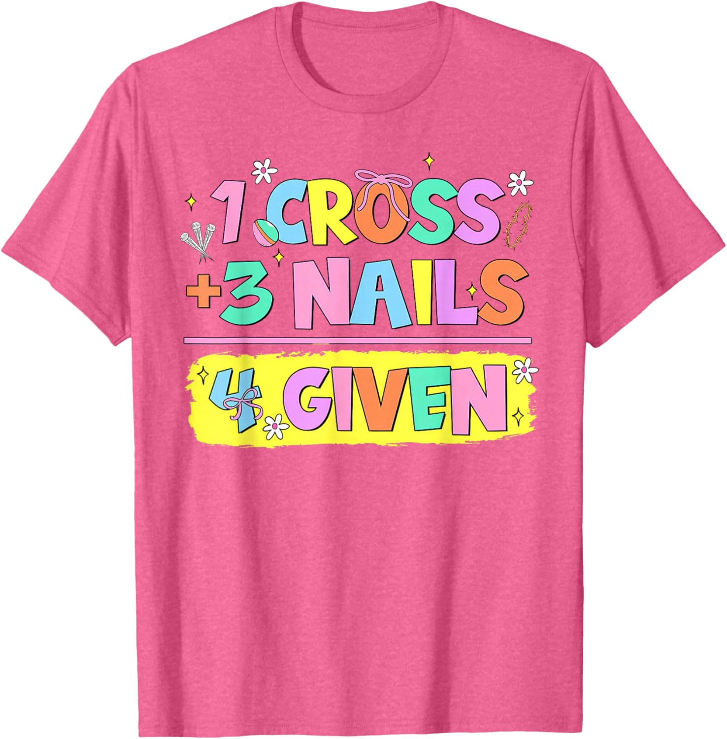 Happy Easter Christian T-Shirt with Cross and Nails Design for Believers - 13