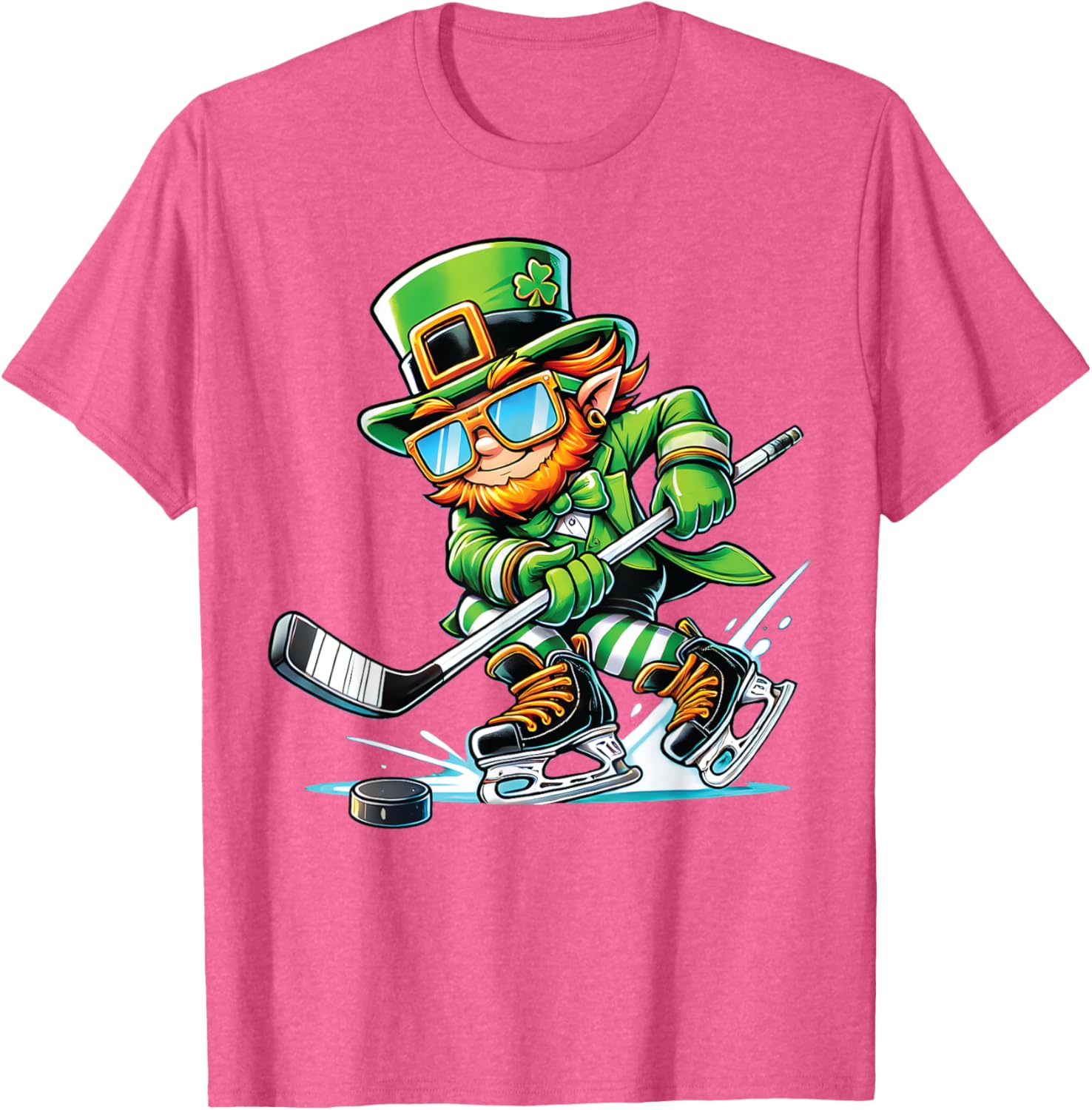 Leprechaun Ice Hockey T-Shirt Perfect for St Patrick's Day Fun - 20