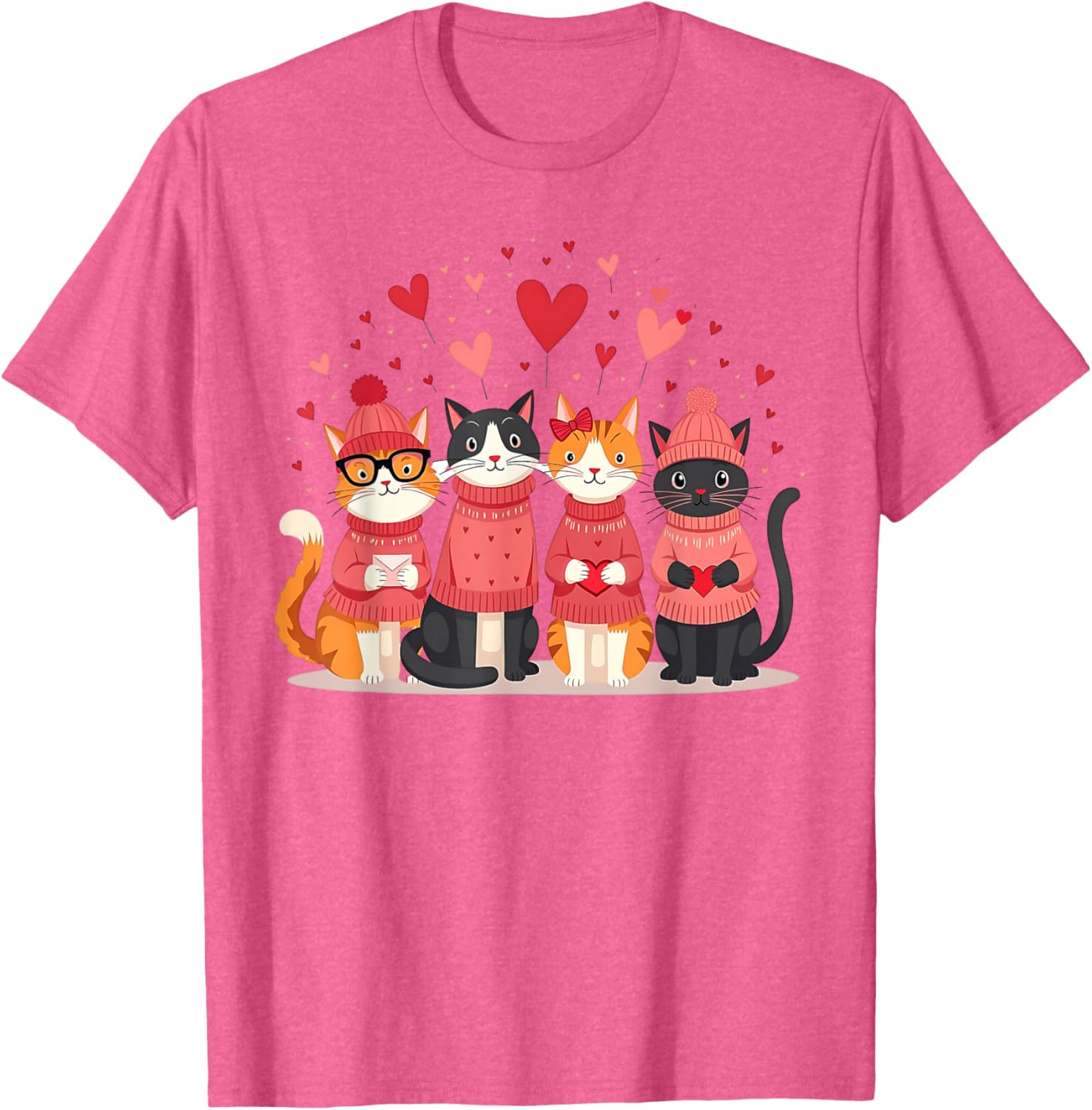 Happy Valentine Day Cat T-Shirt for Women and Girls - Perfect for Cat Lovers - 8