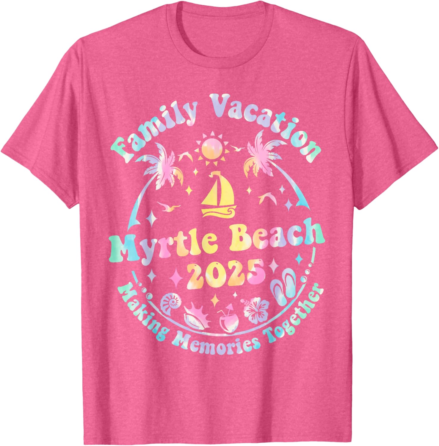Family Vacation Myrtle Beach 2025 Matching Summer T-Shirt for Fun Times - 5