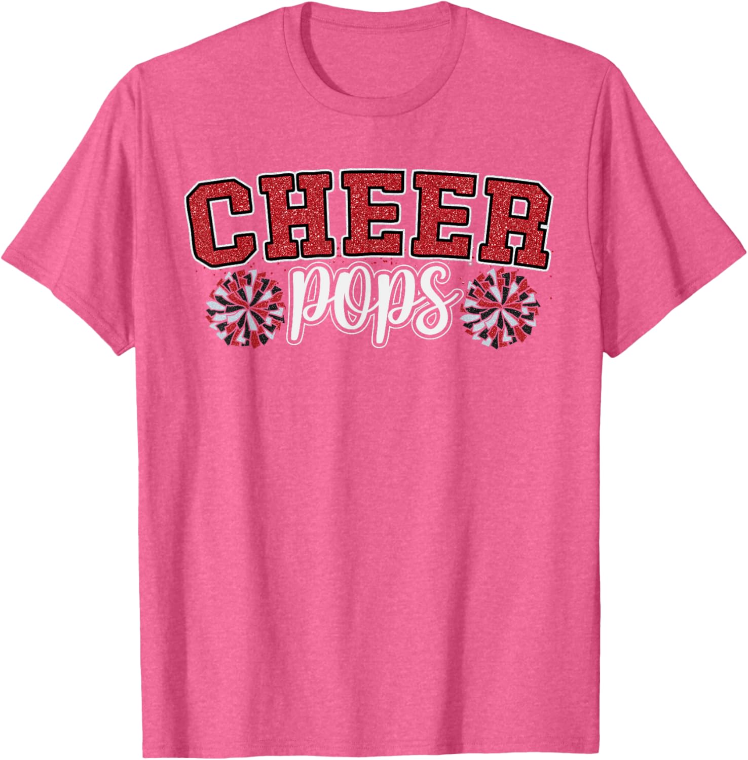 Cheer Grandpa My Favorite Cheerleader Calls Me Pops Red T-Shirt for Dads - 18