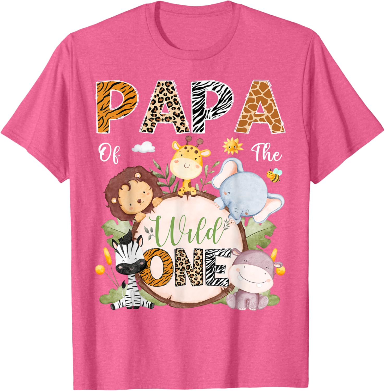 Papa Of The Wild One 1st Birthday Safari T-Shirt for Jungle Lovers - 8
