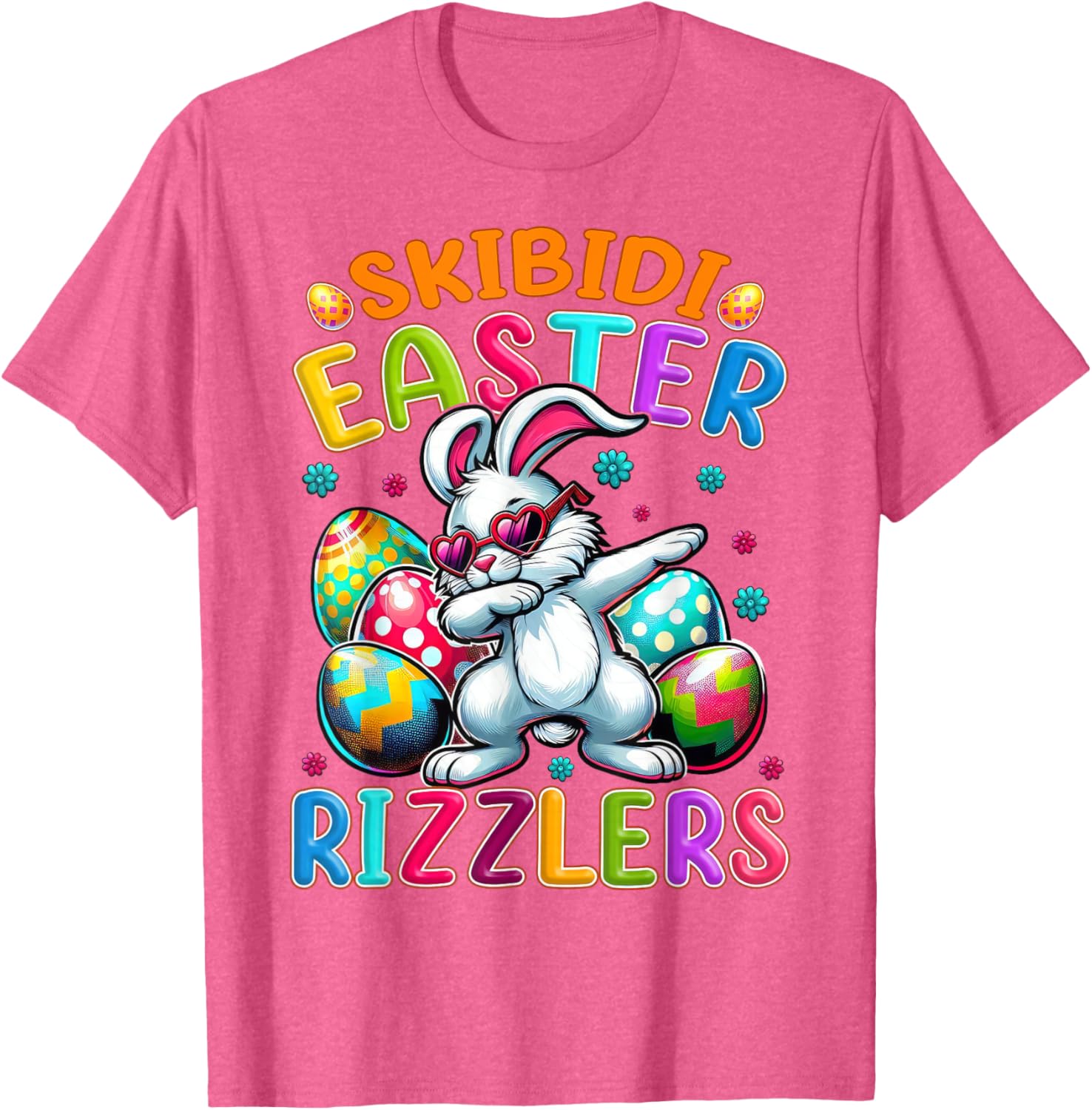 Dabbing Bunny Skibidi Easter Rizzlers T-Shirt for Gen Alpha Style - 3