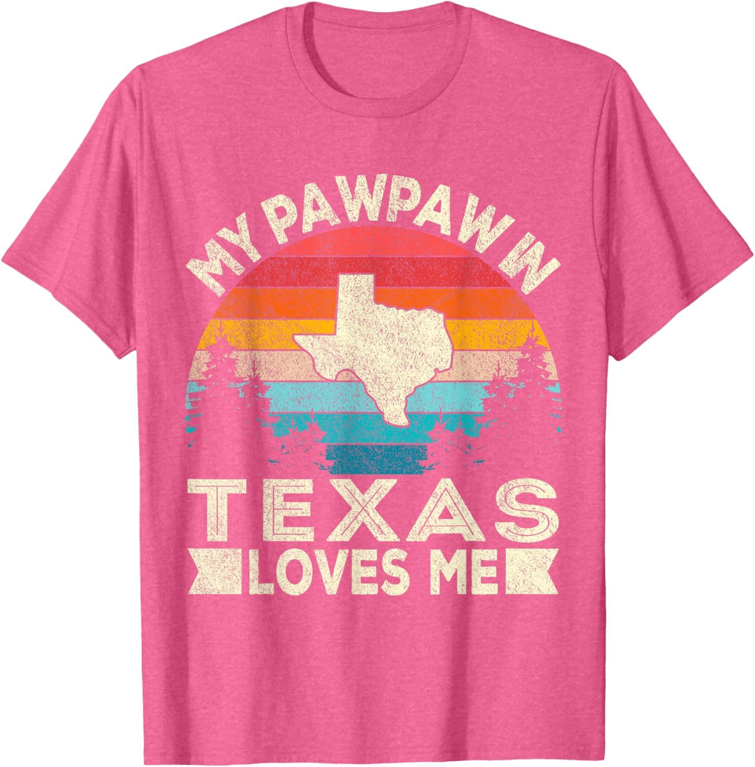 My PawPaw In Texas Loves Me Retro Grandpa T-Shirt for Proud Grandchildren - 27
