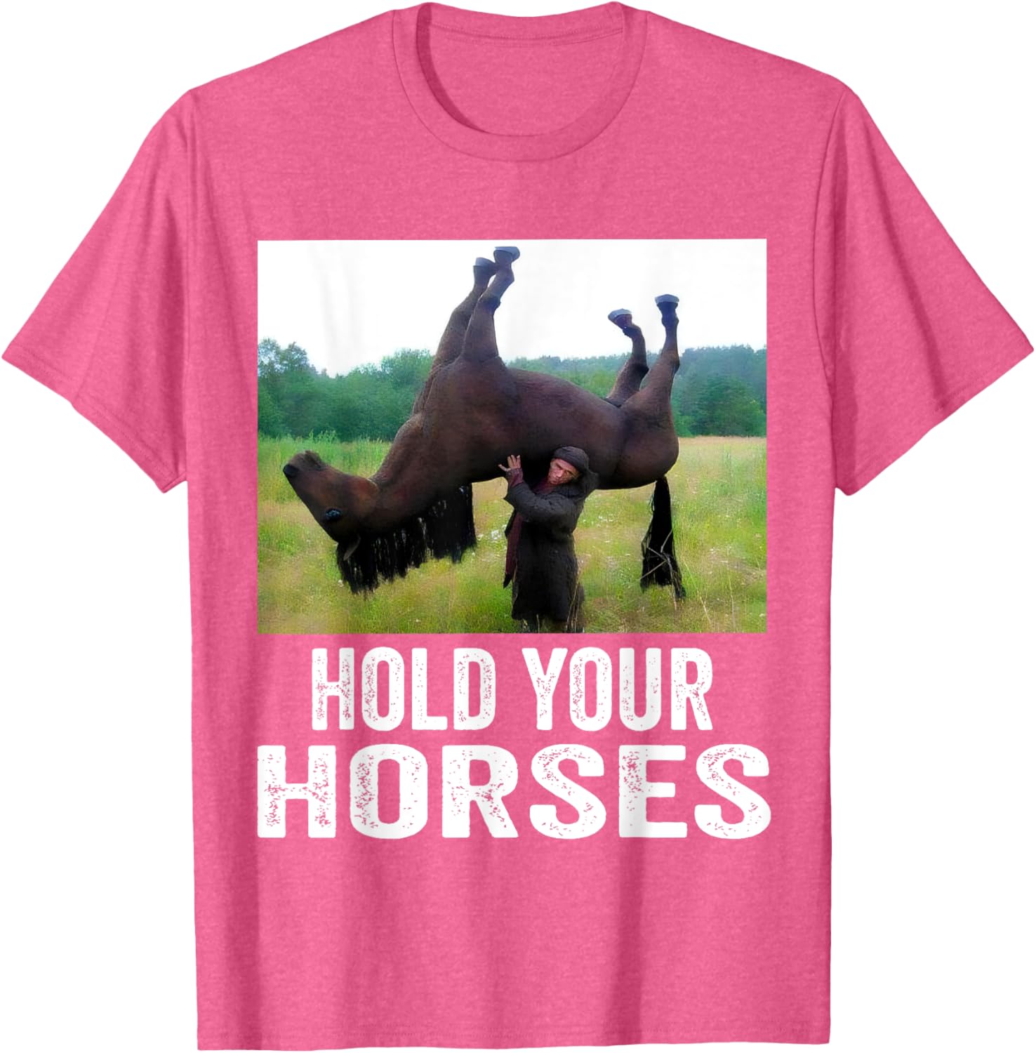 Hold Your Horses Funny Horse Meme T-Shirt for Men and Women - 6