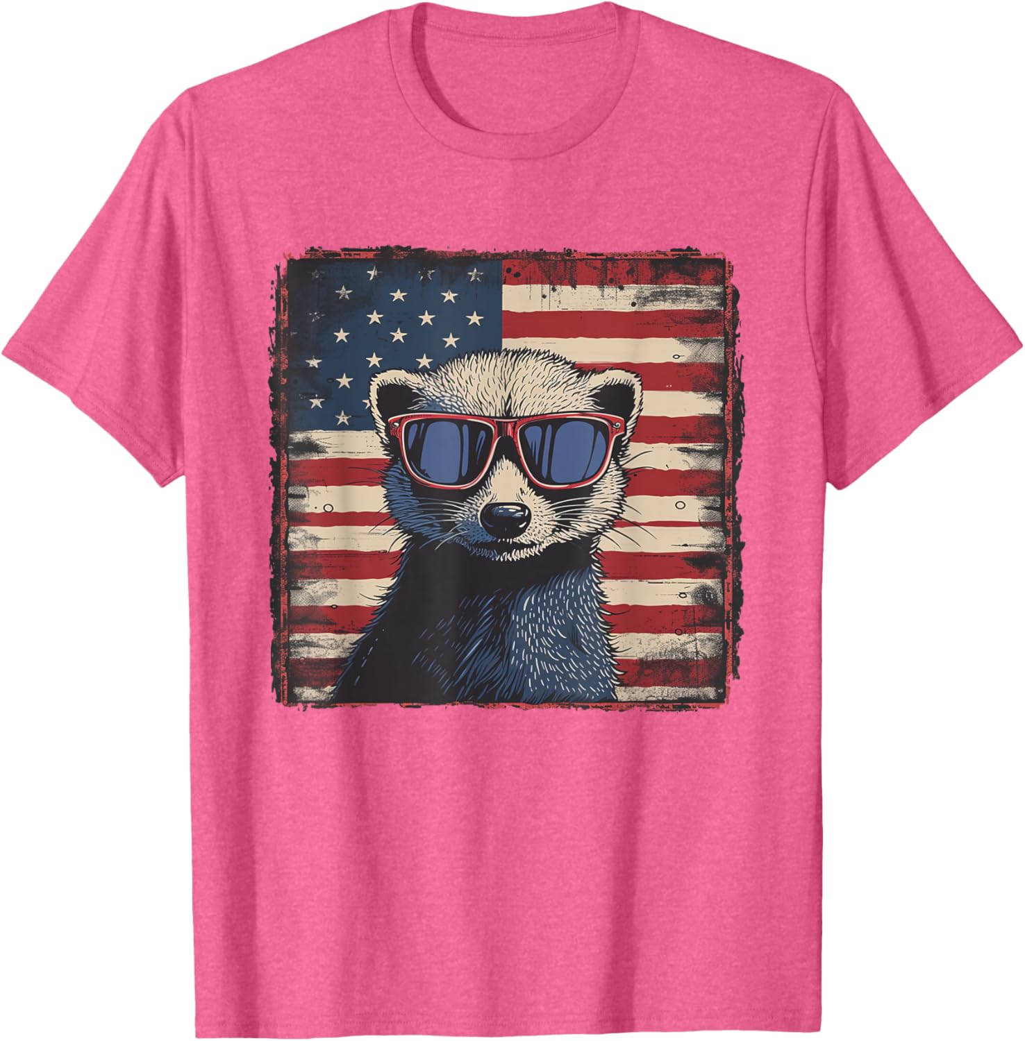 Patriotic Ferret USA Flag Shirt for 4th of July Fun Lovers - 22