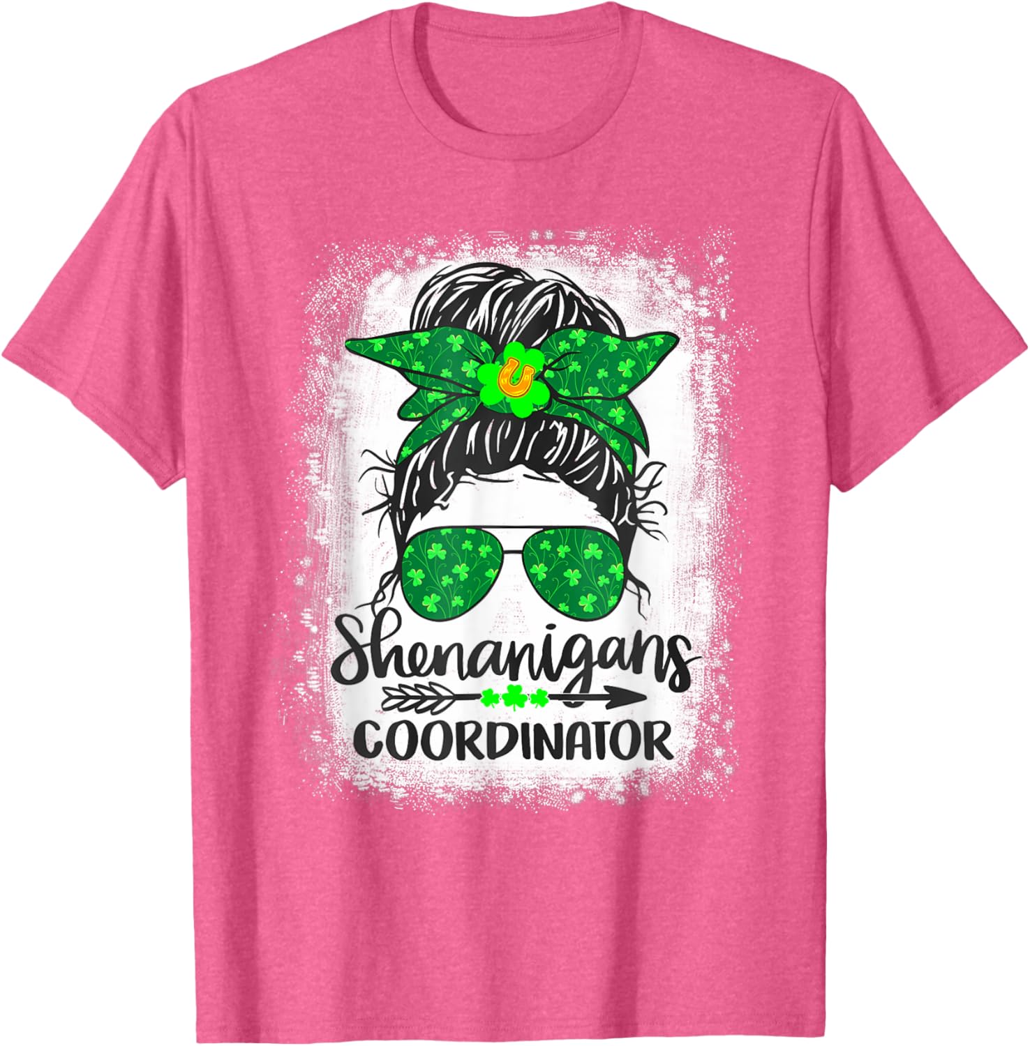 Shenanigans Coordinator Messy Bun St Patricks Day Women's T-Shirt - 11