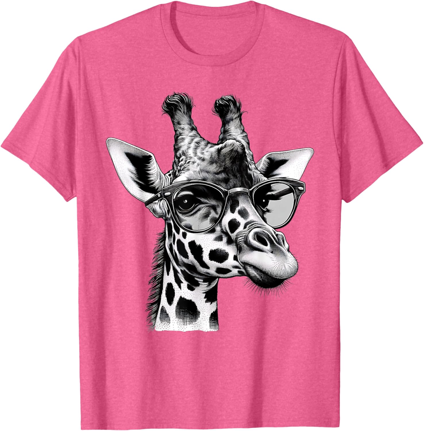 Cute Giraffe Glasses T-Shirt for Wildlife Animal Lovers and Enthusiasts - 13