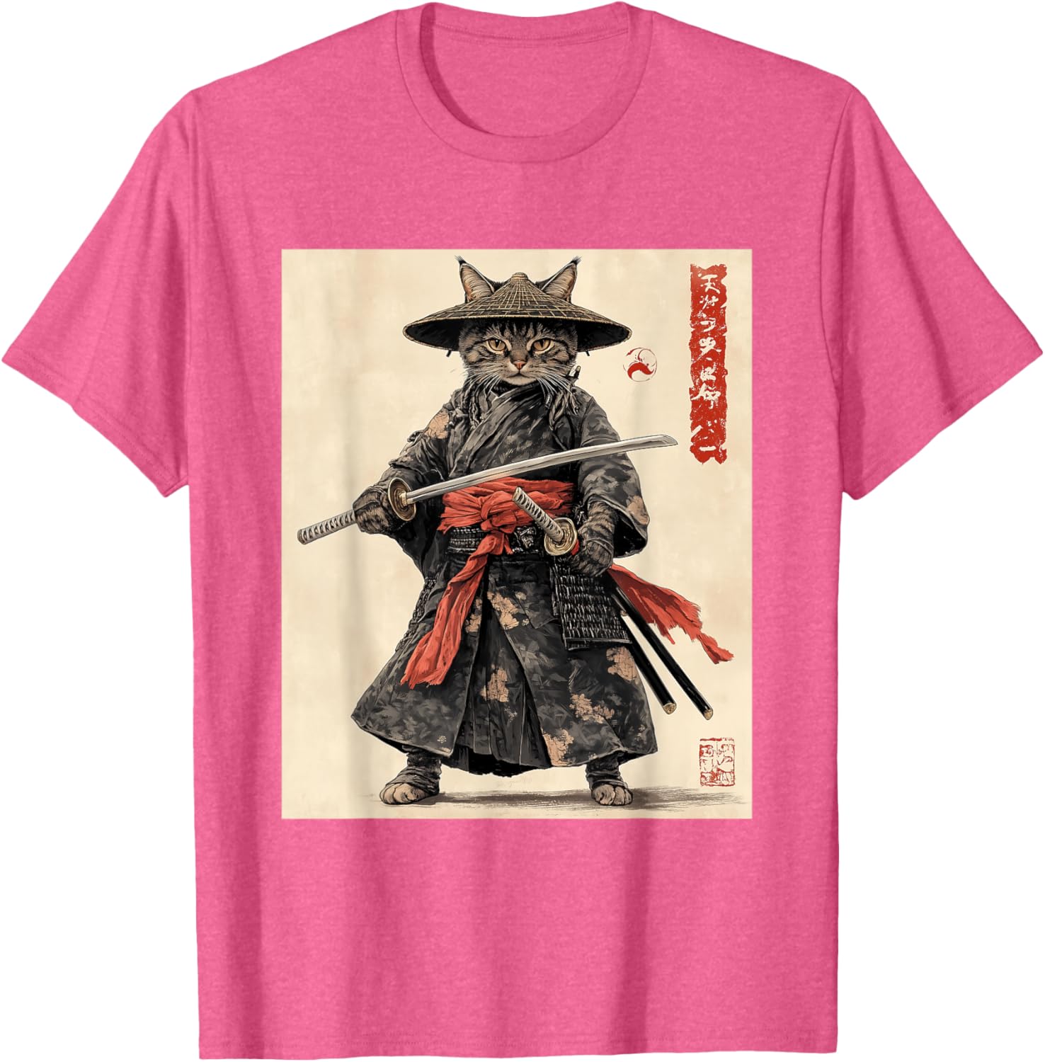 Samurai Cat T-Shirt - Japanese Warrior Graphic Tee for Cat Lovers - 10