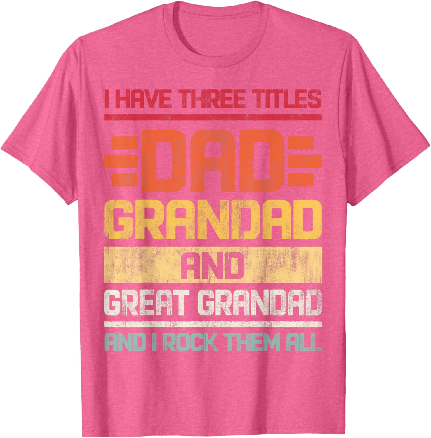 Dad Grandad Great Grandad Rocks T-Shirt for Family Humor and Fun - 14