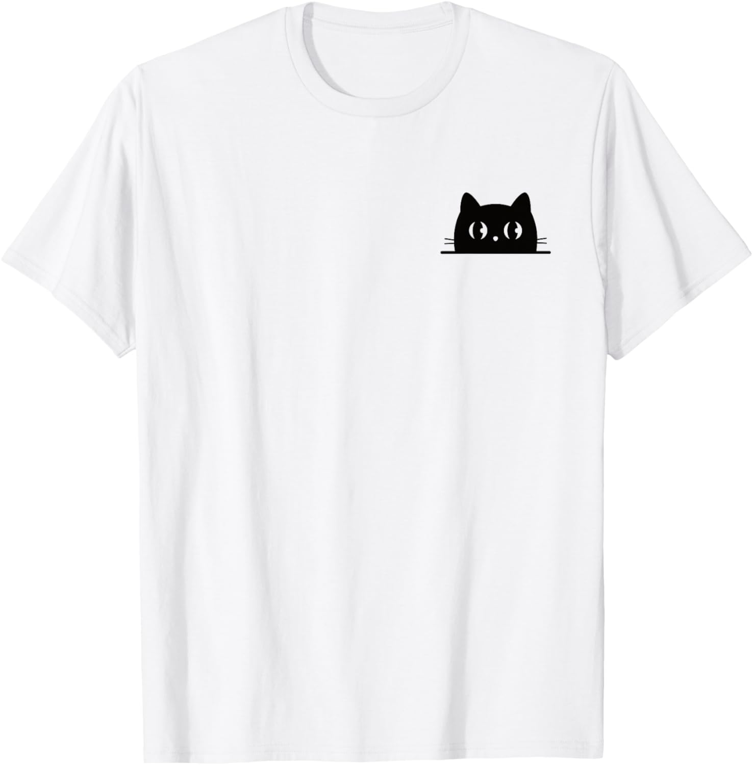 Cute Black Cat Pocket T-Shirt for Cat Lovers - Perfect for Men and Women - 1