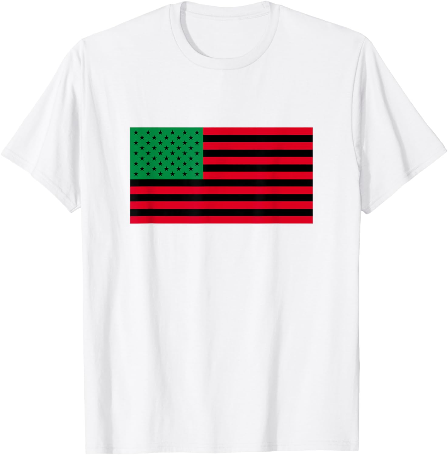 Stylish Black American Flag T-Shirt with Green and Red Accents for All - 3