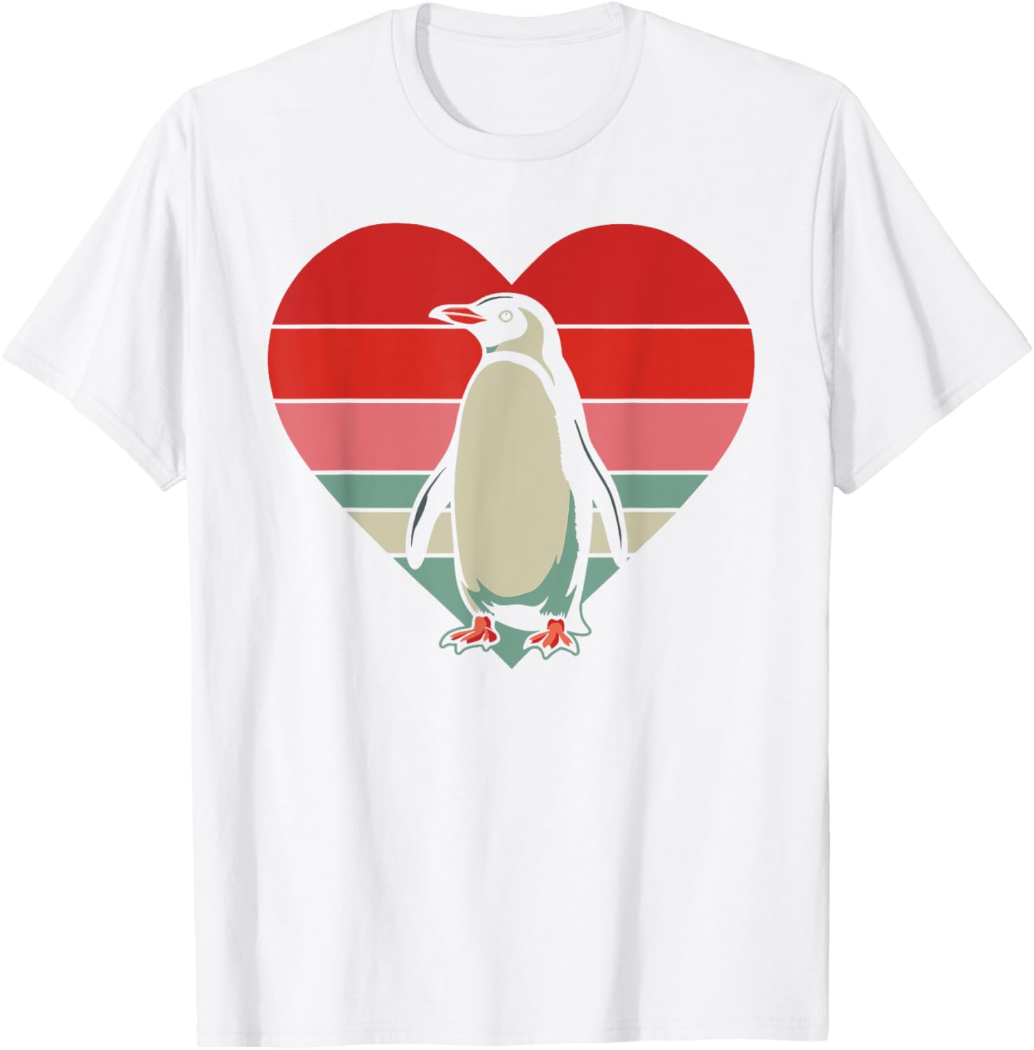 Retro Penguin Heart Vintage Valentine T-Shirt for Family Fun - 11