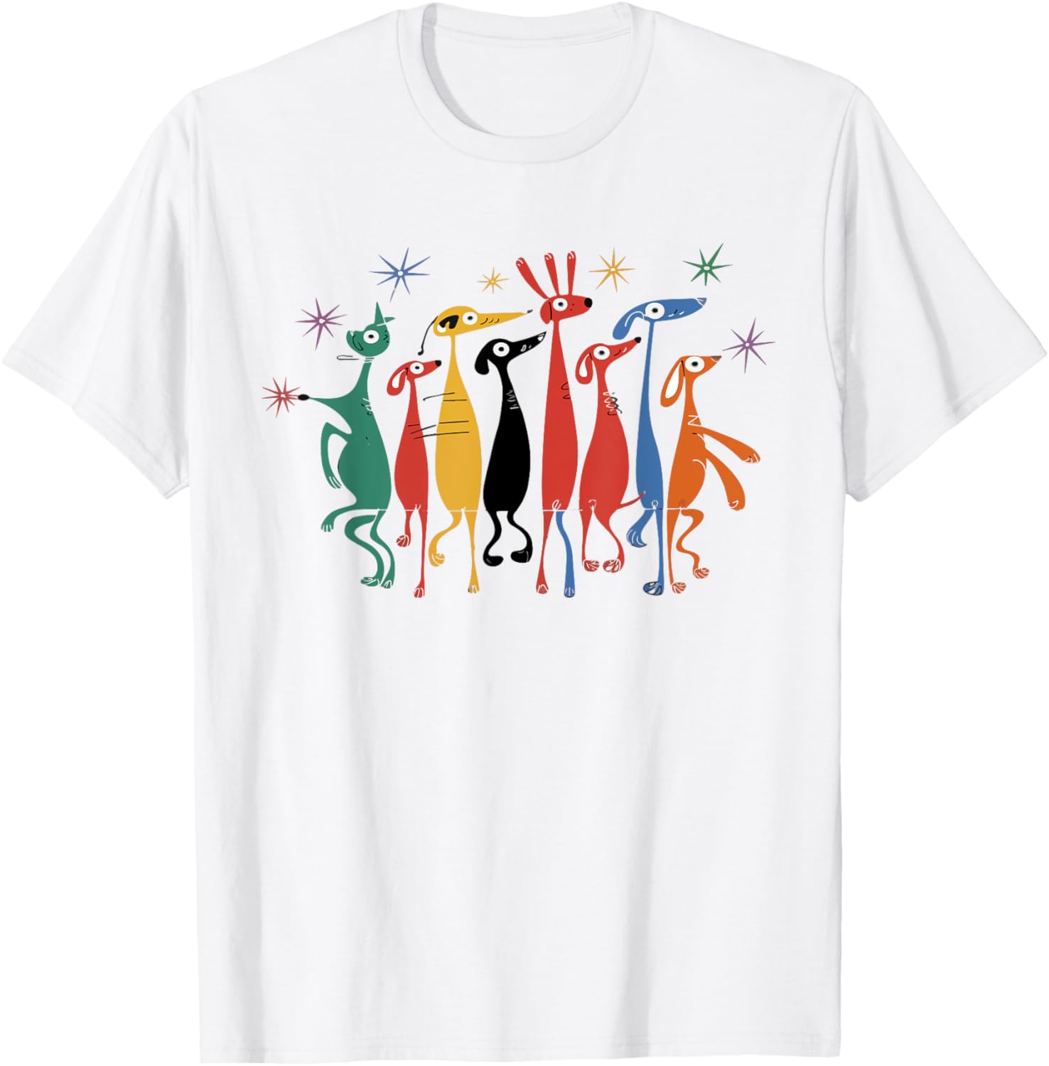 Retro Mid-Century Modern Dog T-Shirt 50s 60s Style for Pet Lovers - 4