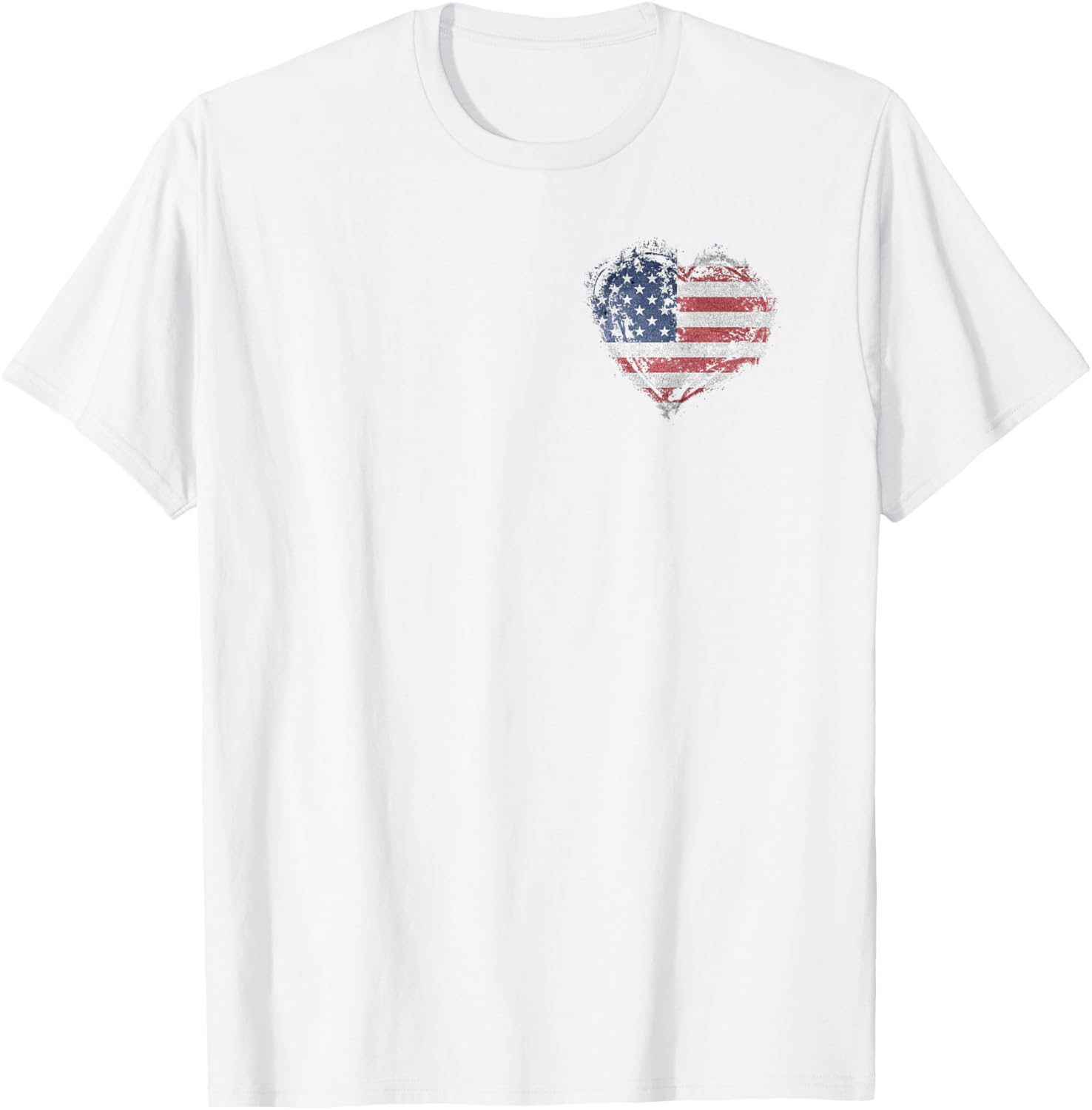 Stylish Heart Shape American Flag T-Shirt for All-American Fashion - 23