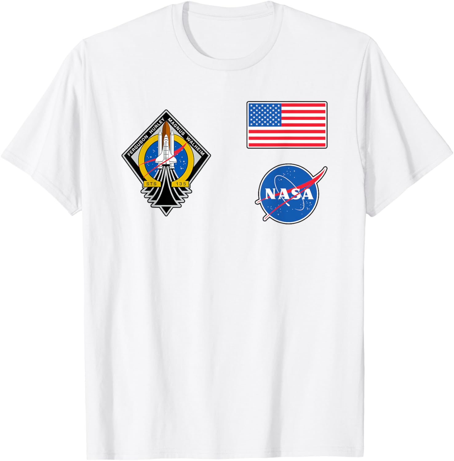 NASA Flight Suit Patches Cool Astronaut Halloween Costume T-Shirt - 2