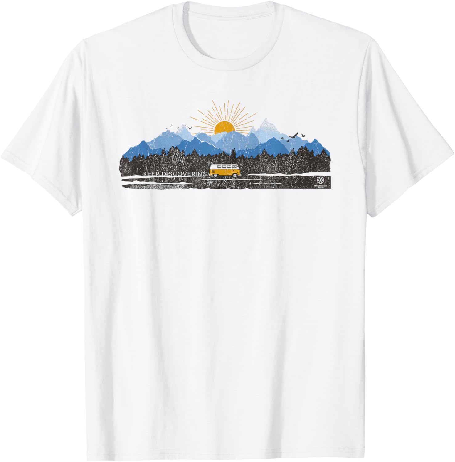 Explore the Outdoors Campervan Mountain Scene T-Shirt for Adventurers - 6