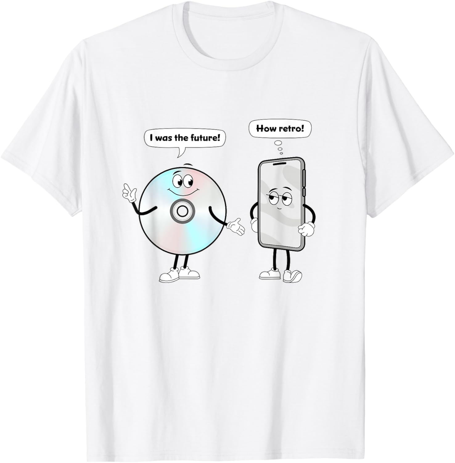 CD vs Smartphone Technology Past vs Future T-Shirt for Music Lovers - 24