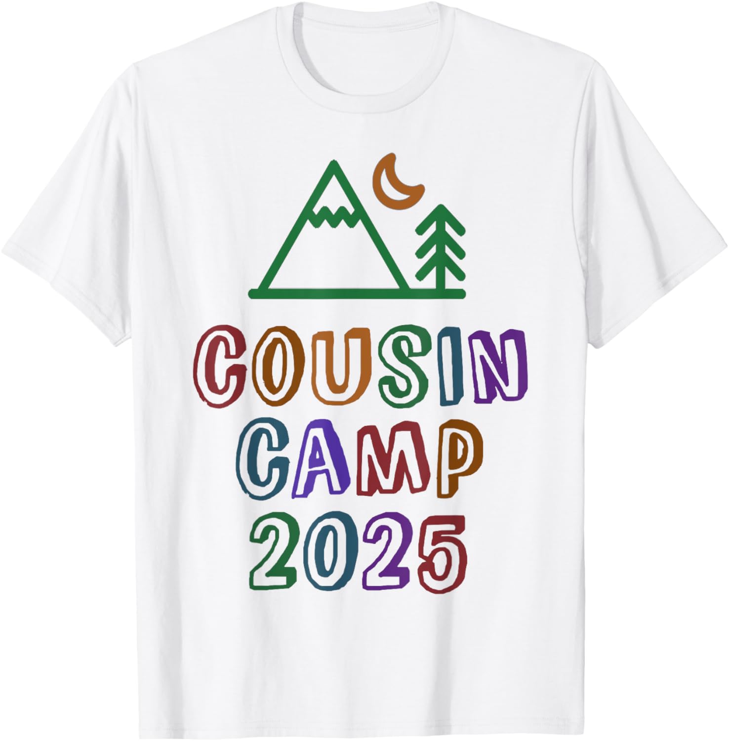 Kids Cousin Camp 2025 Grandma Crew Squad Sleepaway T-Shirt Fun Design - 2