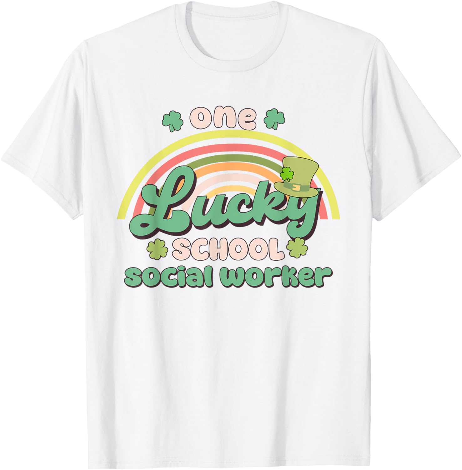 One Lucky School Social Worker St Patricks Day T-Shirt for Fun Celebration - 8