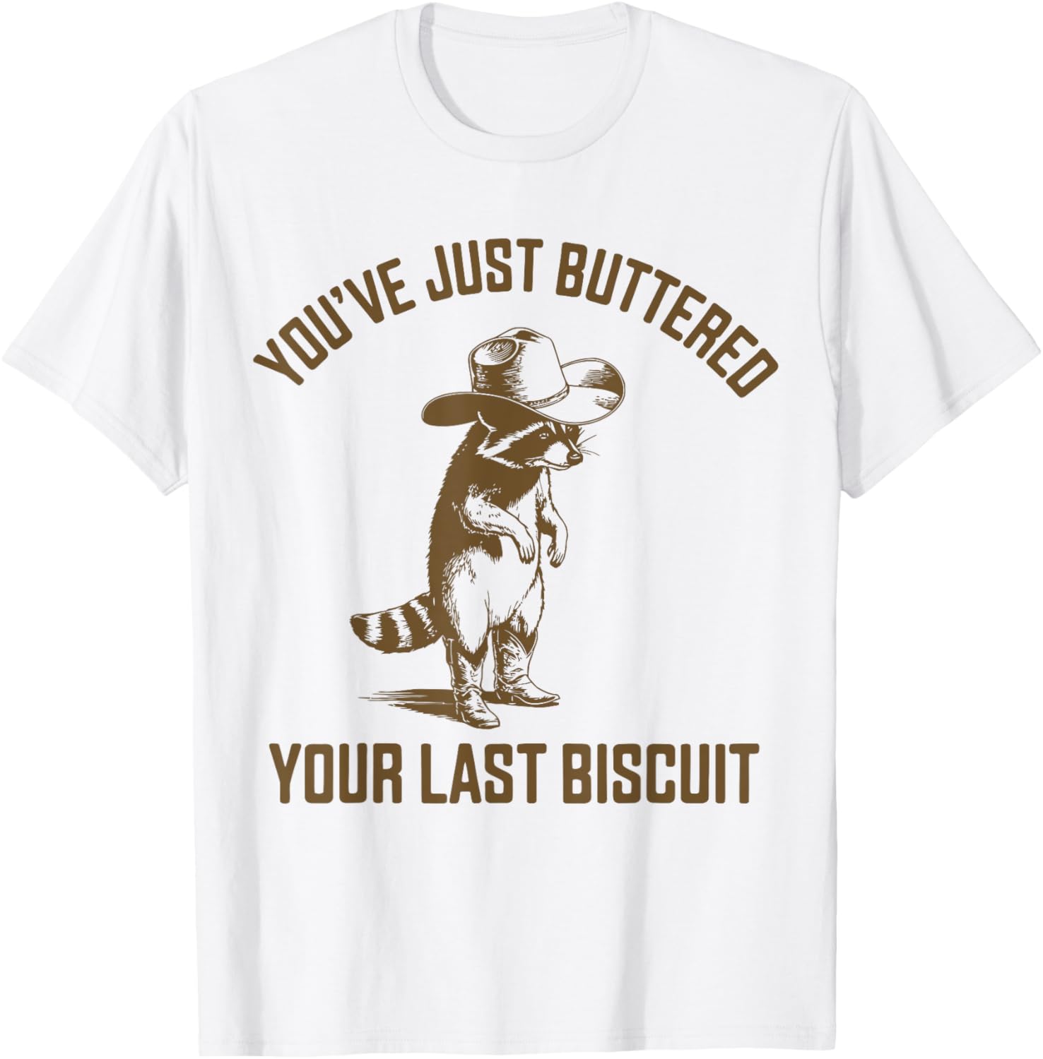 Funny Cowboy Raccoon T-Shirt Perfect for Biscuit Lovers and Humor Fans - 4