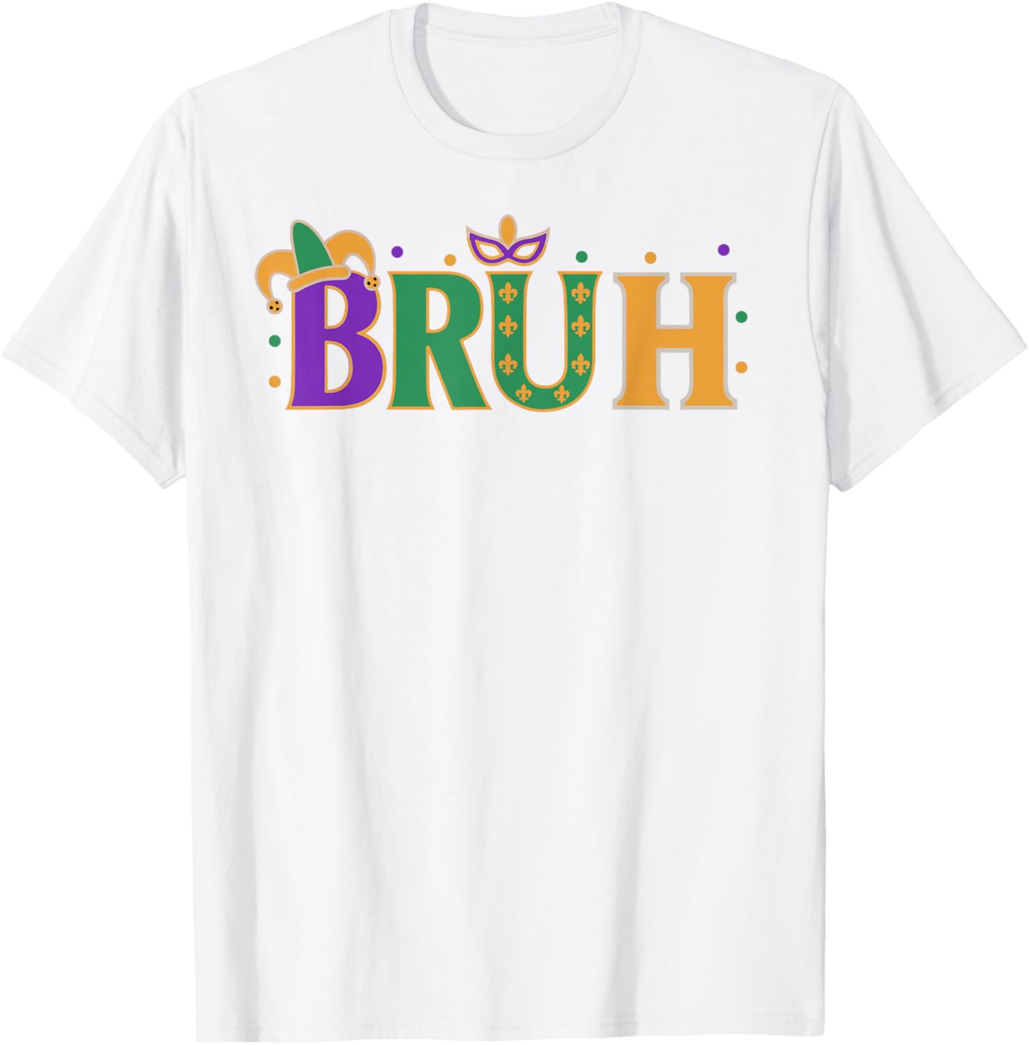 Mardi Gras Bruh Shirt for Boys Teens and Men Fun Festive T-Shirt - 1
