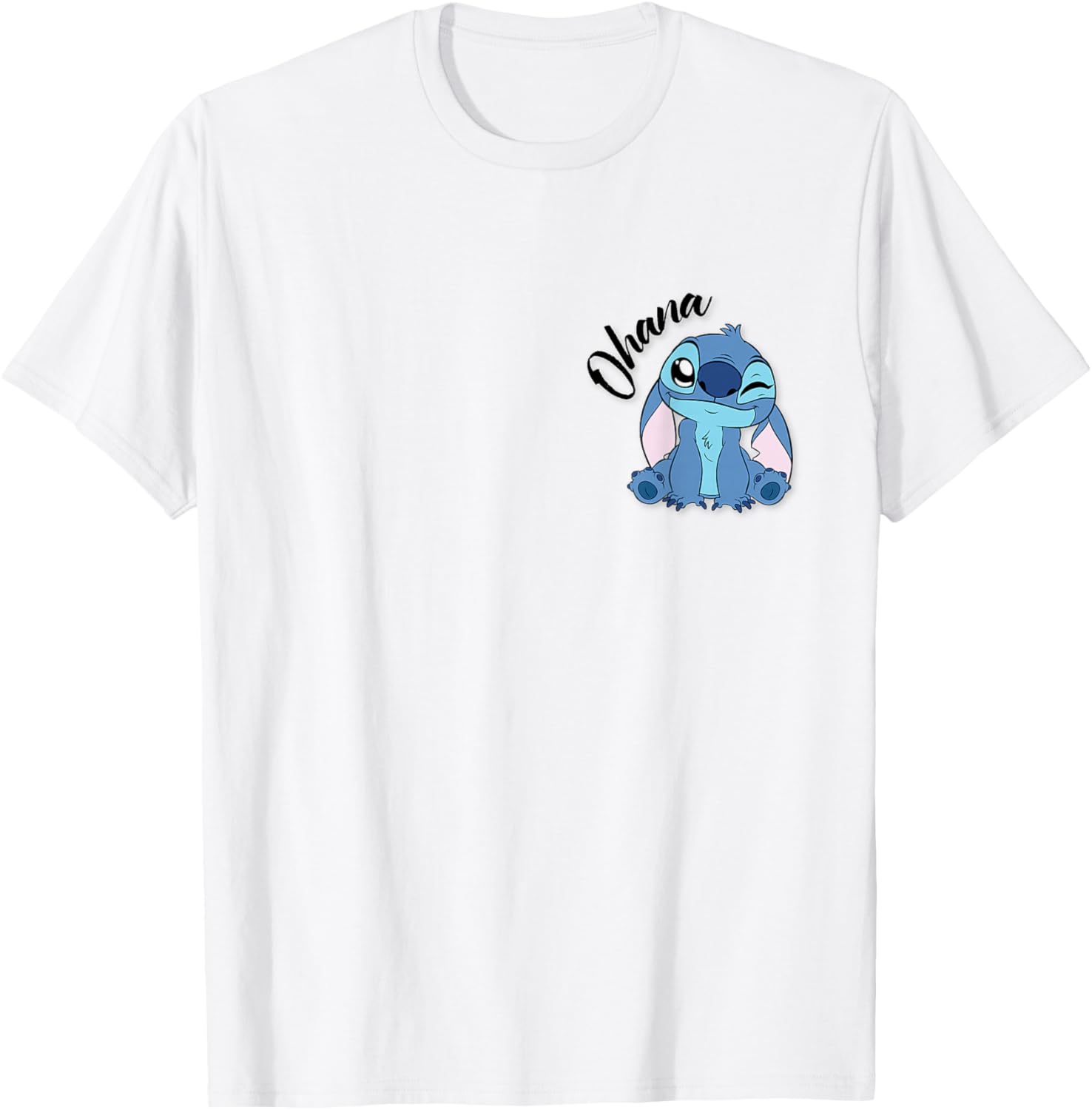Disney Lilo & Stitch Ohana Winking Stitch T-Shirt for Fun Casual Wear - 4