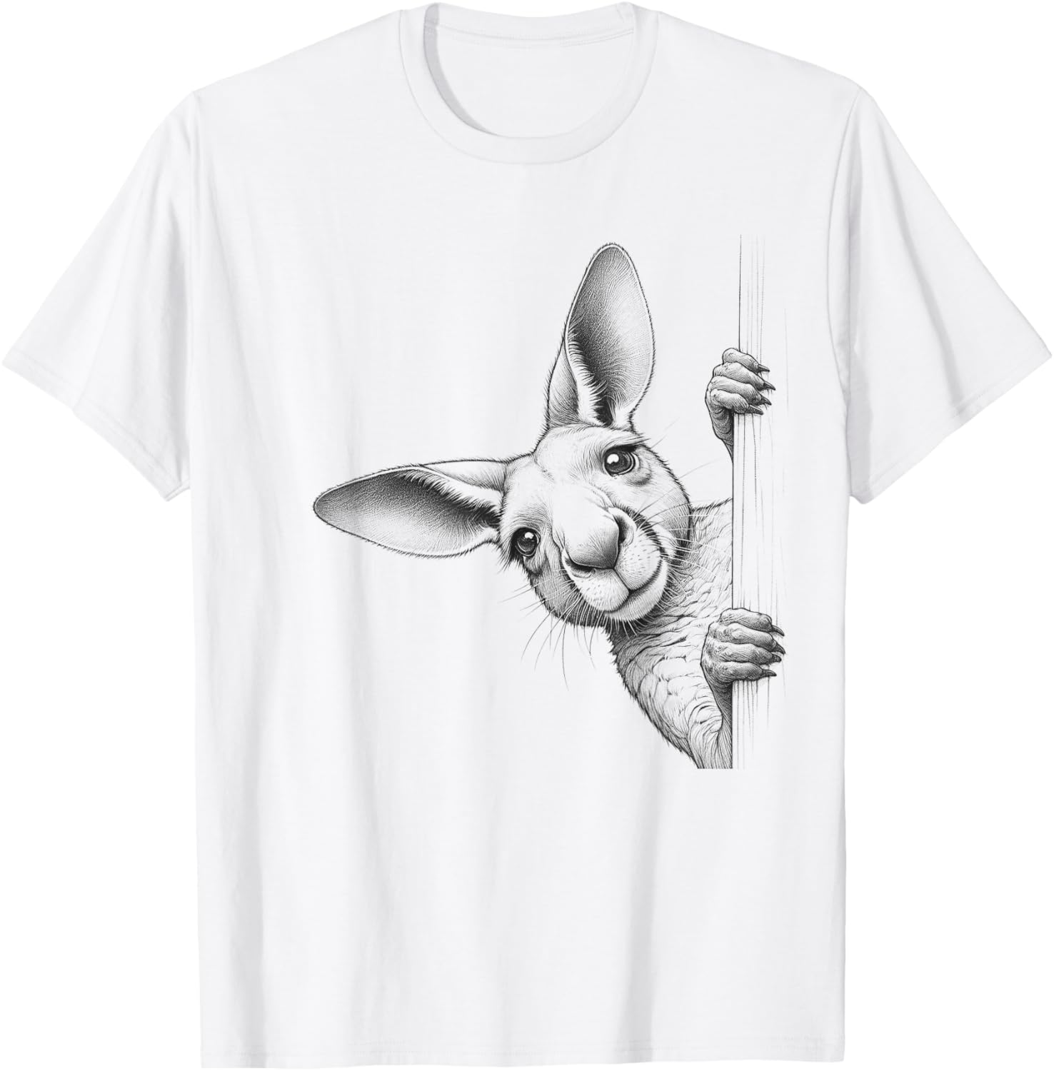 Funny Peeking Kangaroo T-Shirt for Adults and Kids - Playful Design - 10
