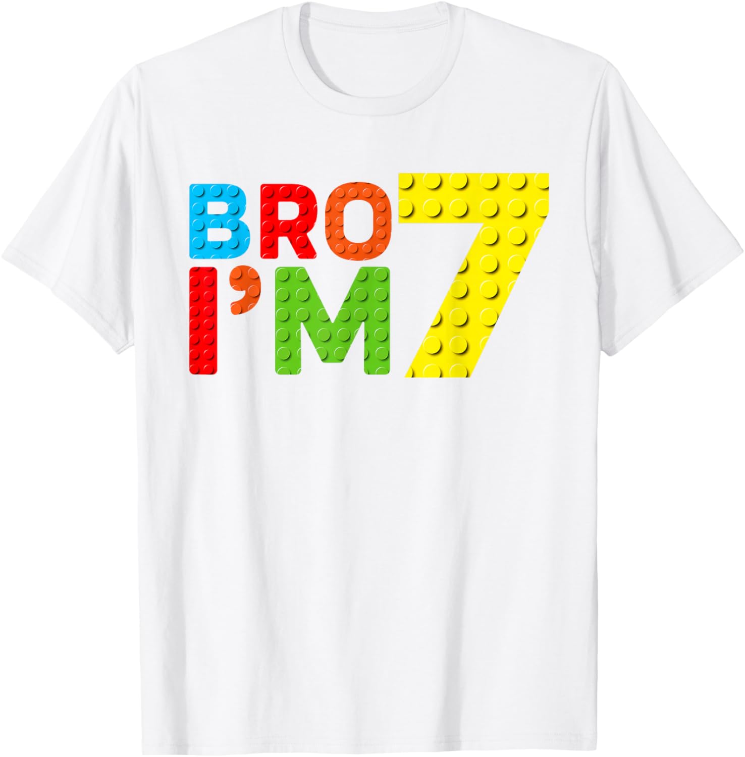 Adorable Boys 7th Birthday Building Block T-Shirt for Fun Celebration - 8