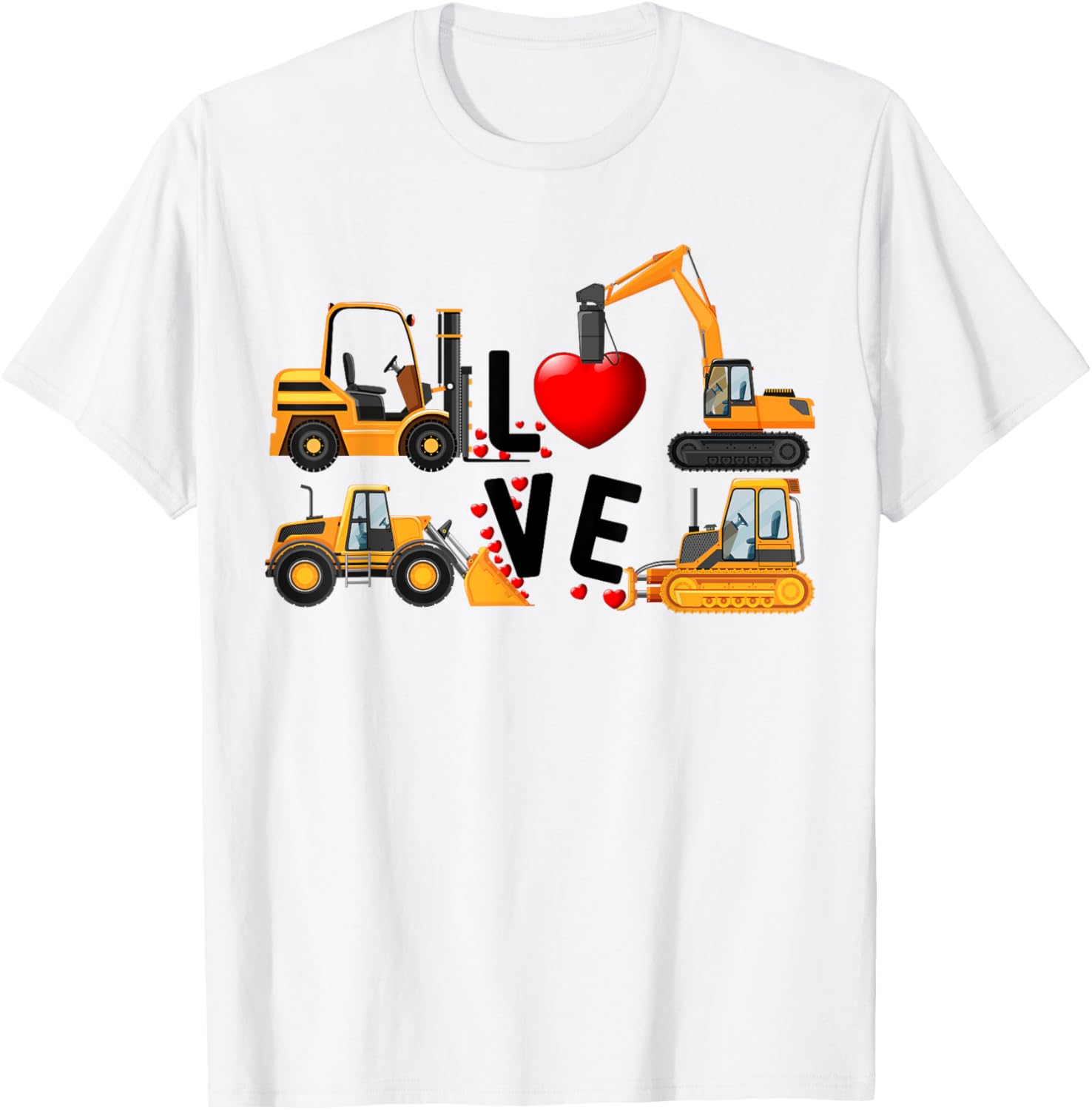 Cute Excavator Hearts Valentine's Day T-Shirt for Boys - Fun and Stylish! - 12