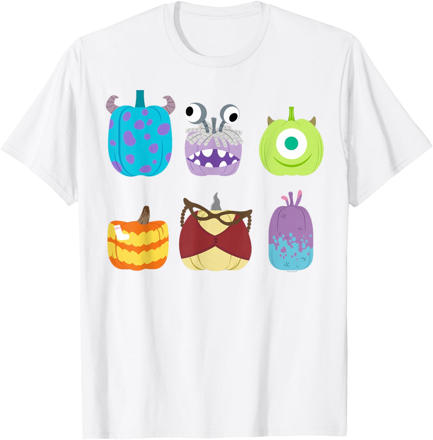 Disney Pixar Monsters Inc Halloween Pumpkin Grid T-Shirt for Kids and Adults - 14