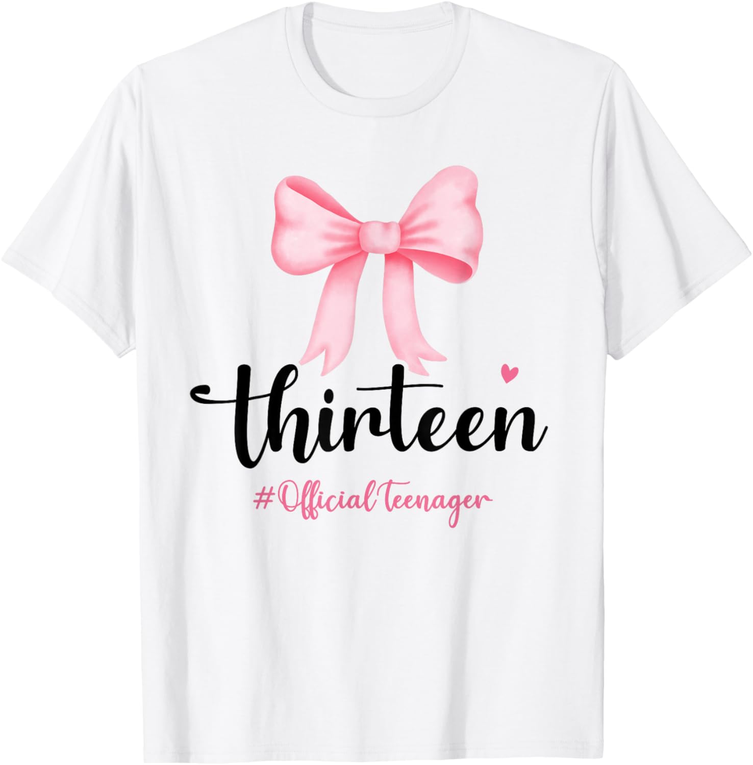 Birthday Girl Pink Coquette Bow T-Shirt for Trendy 13 Year Olds - 15