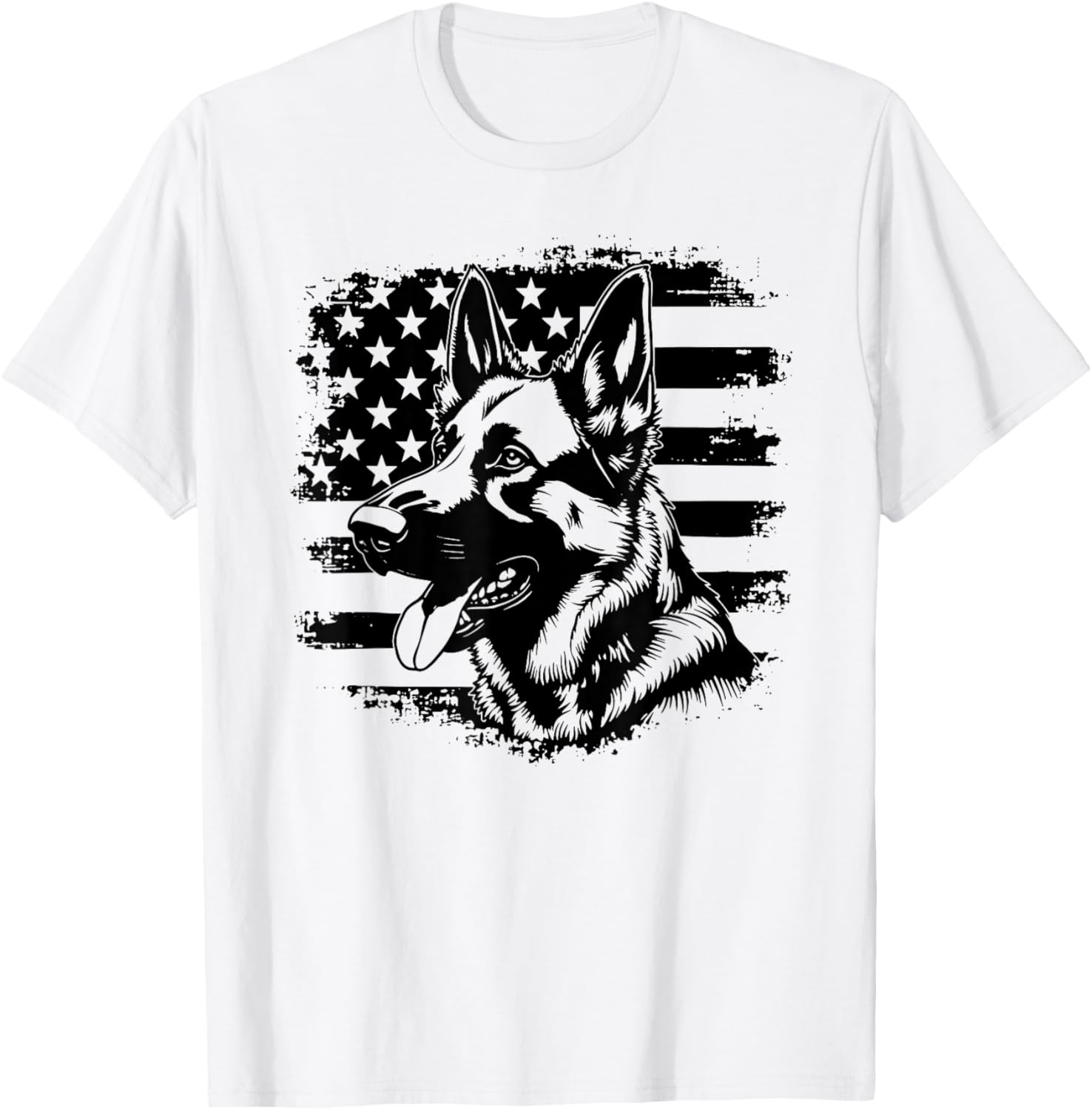 Patriotic German Shepherd USA Flag Sunglasses T-Shirt for 4th of July - 4