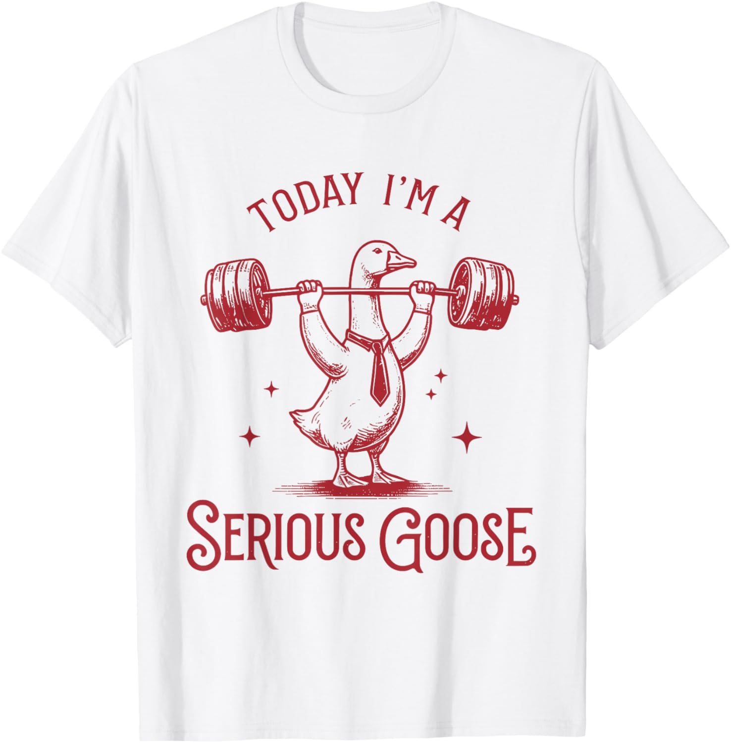 Funny Goose Lifting Weights T-Shirt for Gym Fitness Enthusiasts - 1