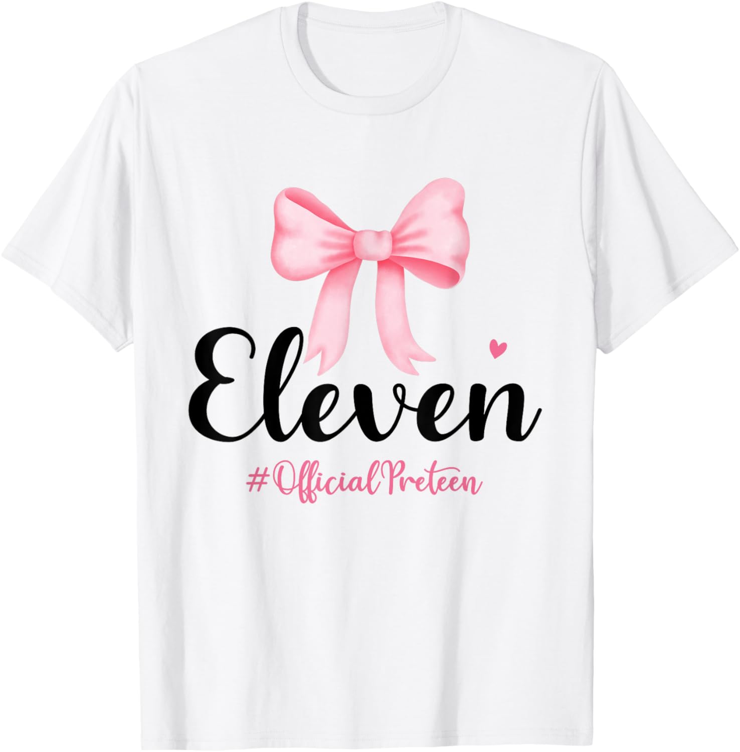 Birthday Girl Pink Coquette Bow T-Shirt for 11 Year Olds Aesthetic Style - 7