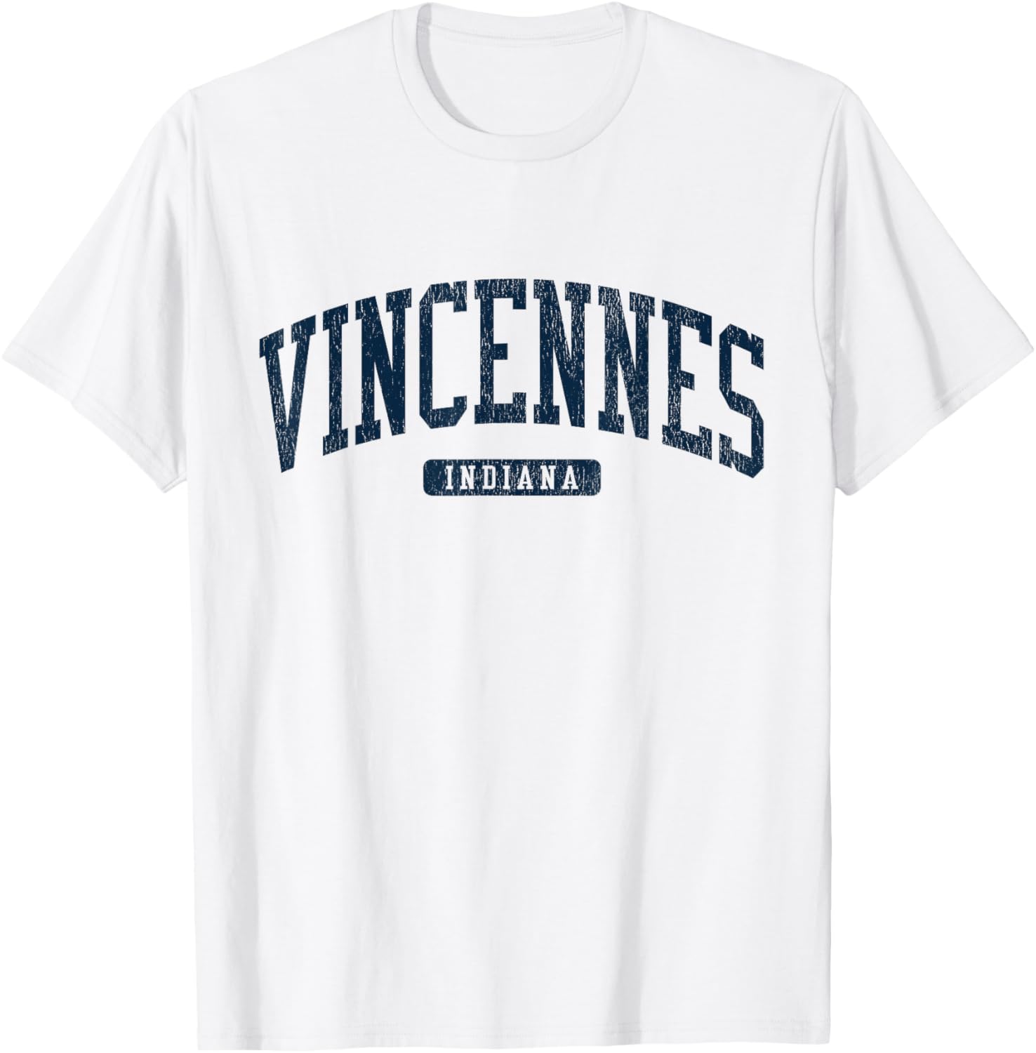 Vincennes Indiana College Style Blue T-Shirt for Students and Alumni - 16