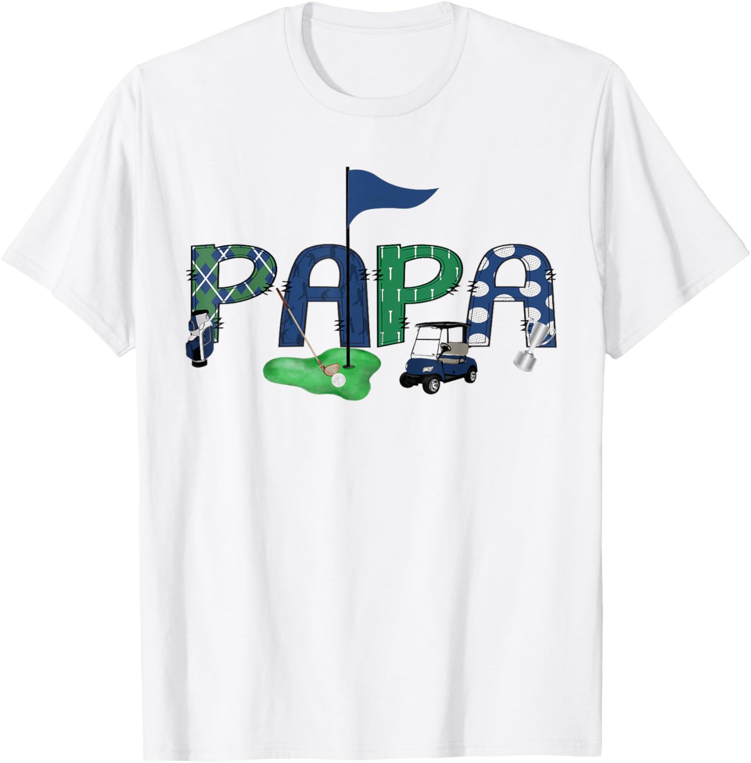 Papa Of The Birthday Boy Hole in One Golf T-Shirt for Celebrations - 1