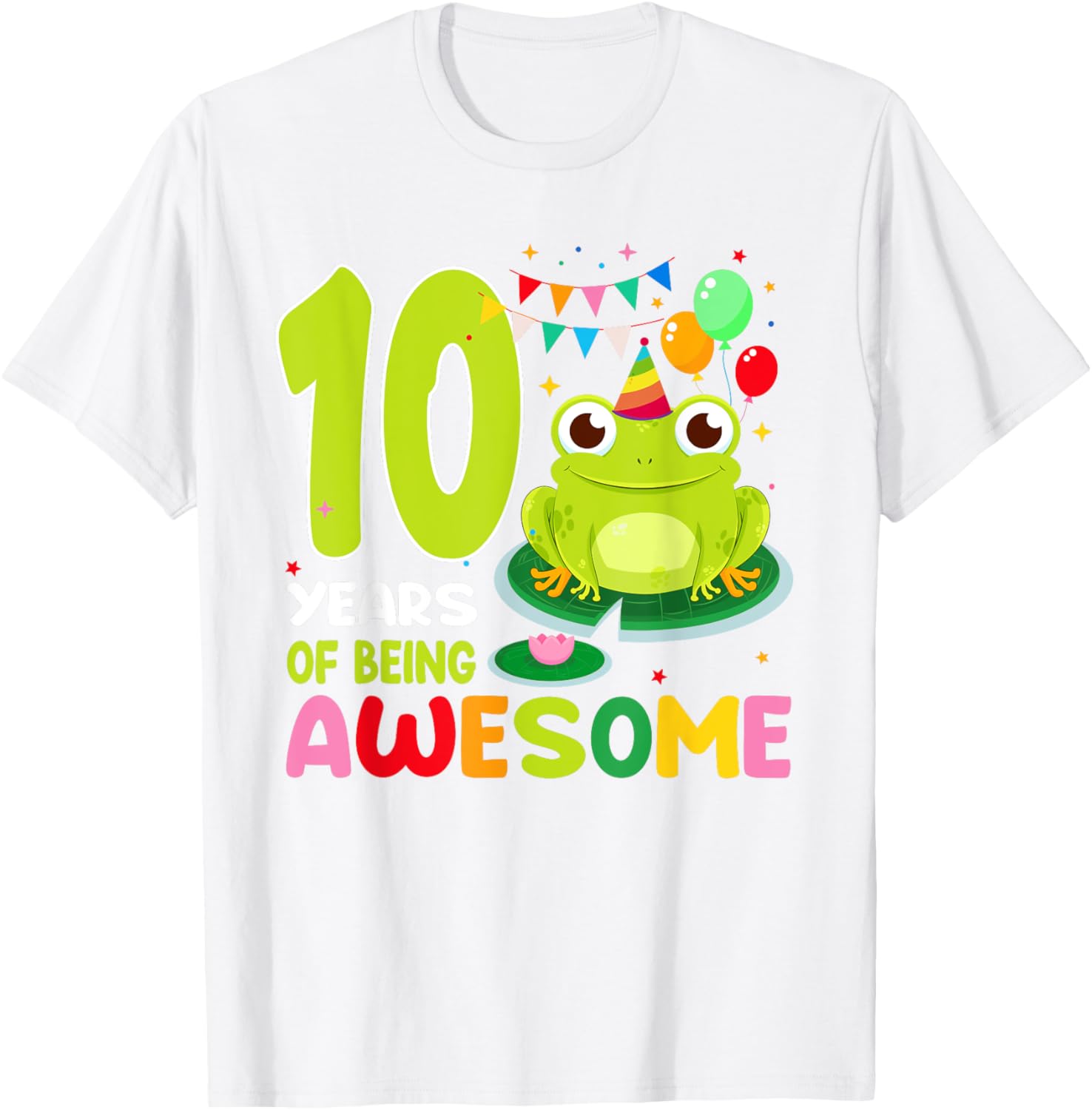 10th Birthday Frog Lover T-Shirt Celebrating 10 Years of Awesome Fun - 17