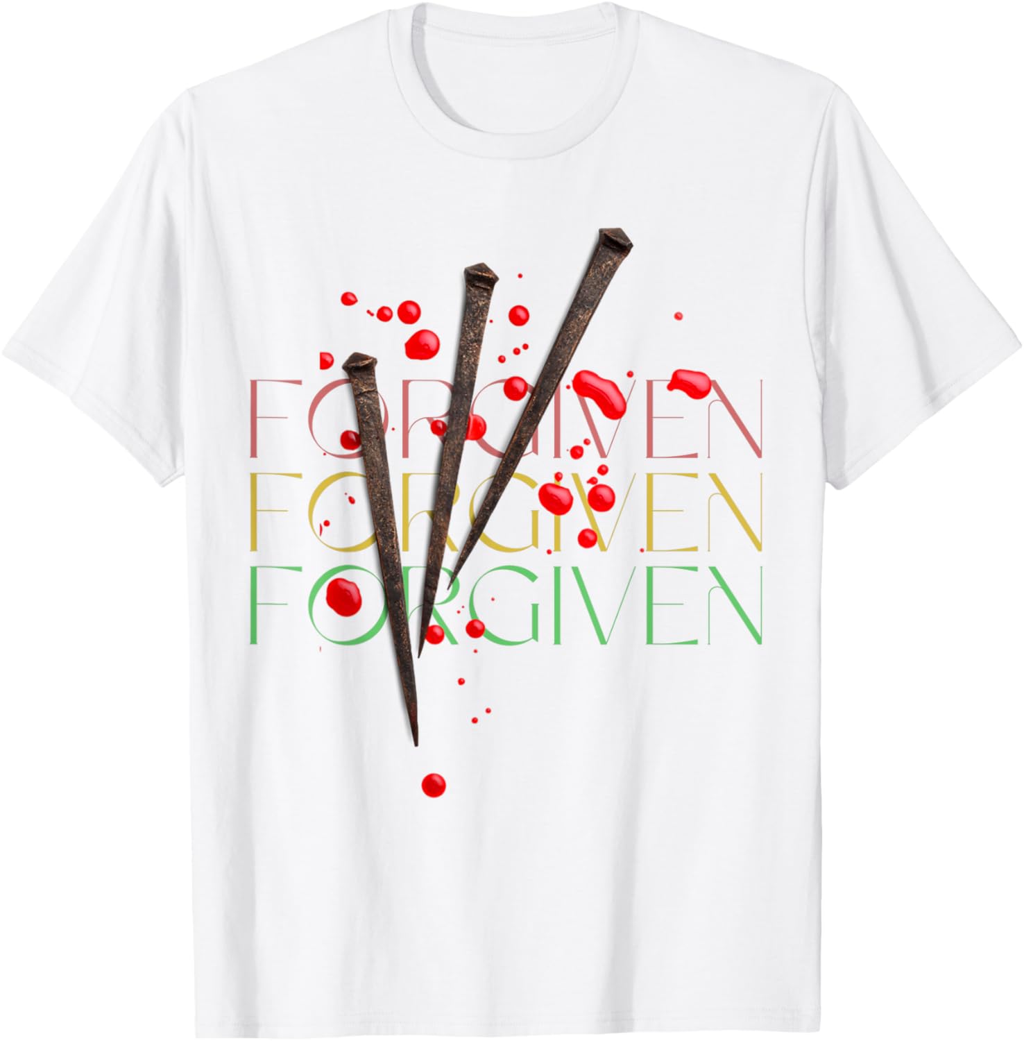 Forgiven Love Jesus T-Shirt Faith Graphic Tee for Christians - 25